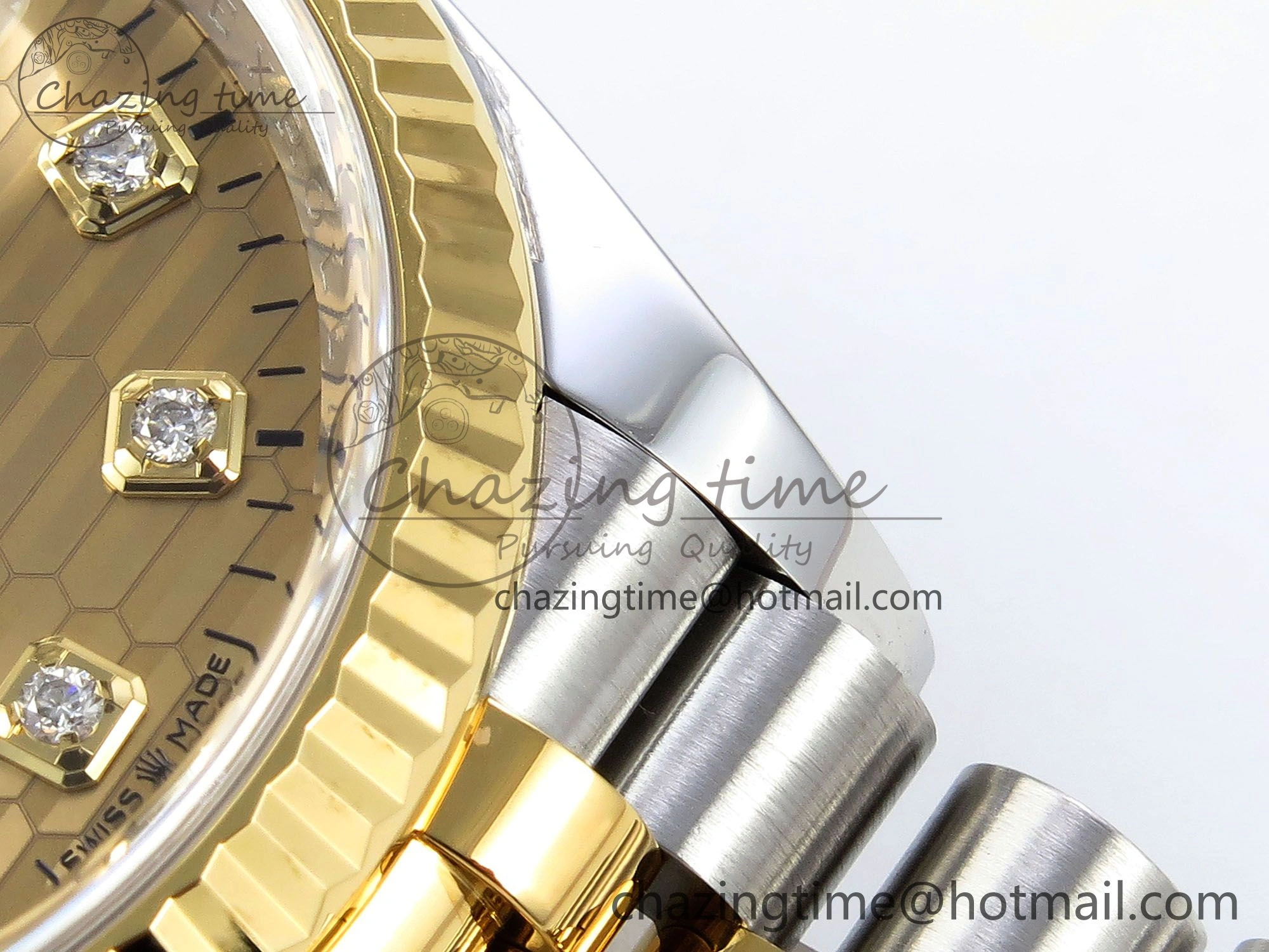 DateJust 36 126233 Clean 1:1 Best Edition 904L Steel YG Textured Diamonds Dial on SS YG Jubilee Bracelet VR3235