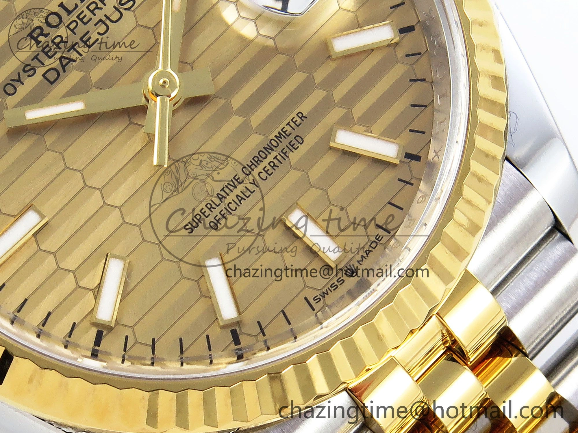 DateJust 36 126233 Clean 1:1 Best Edition 904L Steel YG Textured Stick Dial on SS YG Jubilee Bracelet VR3235