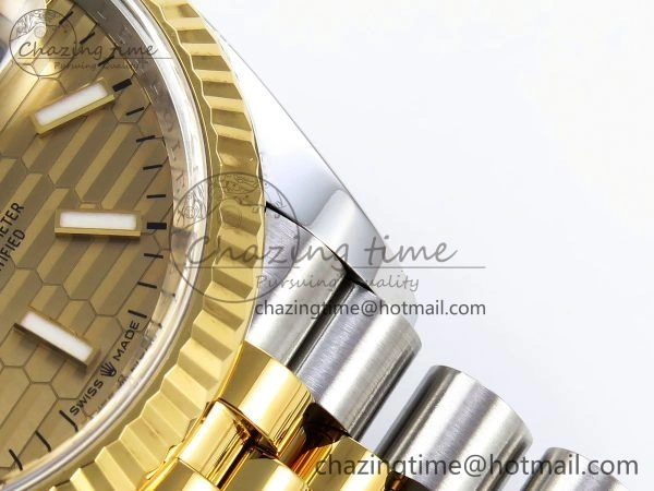 DateJust 36 126233 Clean 1:1 Best Edition 904L Steel YG Textured Stick Dial on SS YG Jubilee Bracelet VR3235