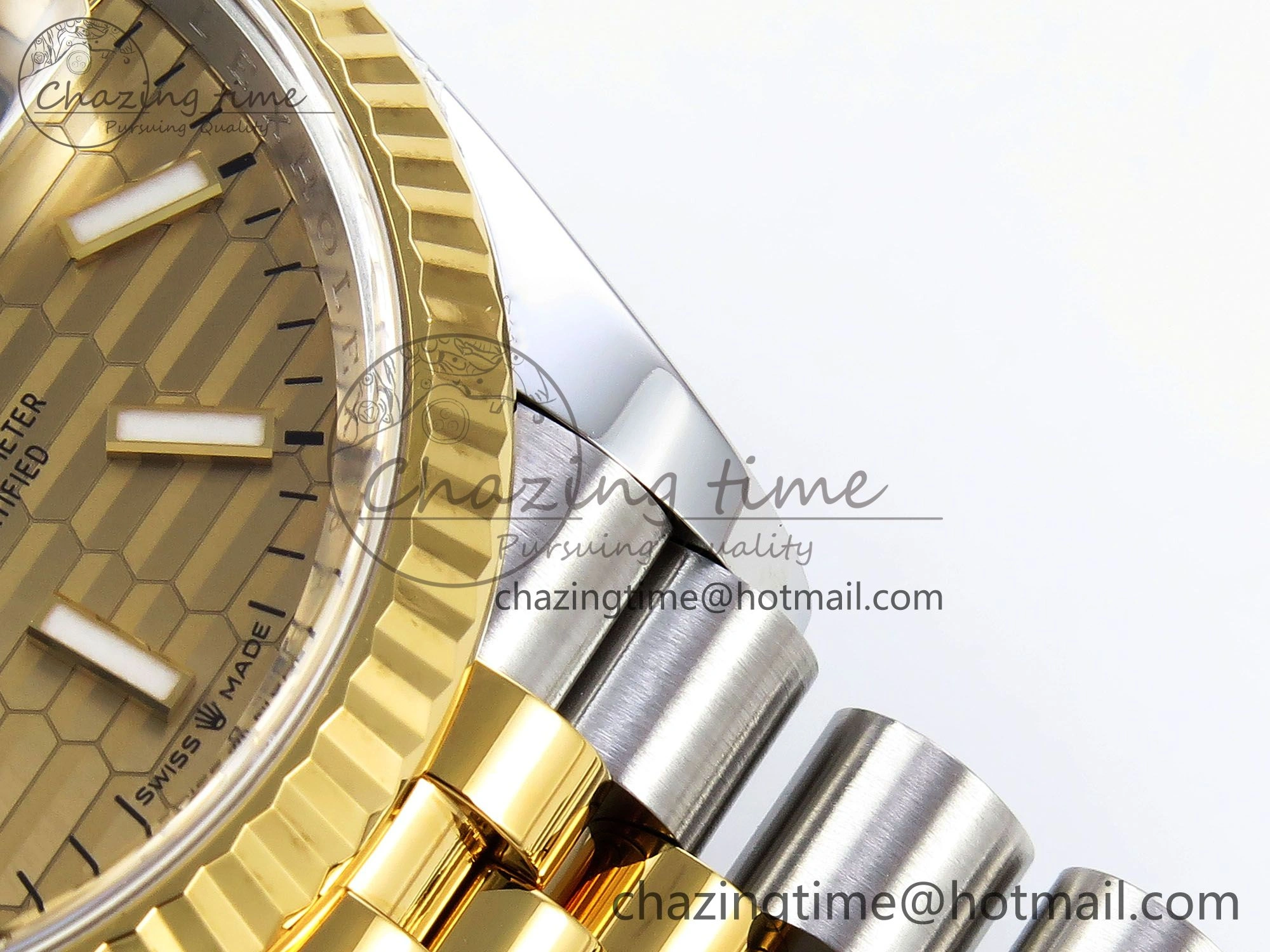 DateJust 36 126233 Clean 1:1 Best Edition 904L Steel YG Textured Stick Dial on SS YG Jubilee Bracelet VR3235