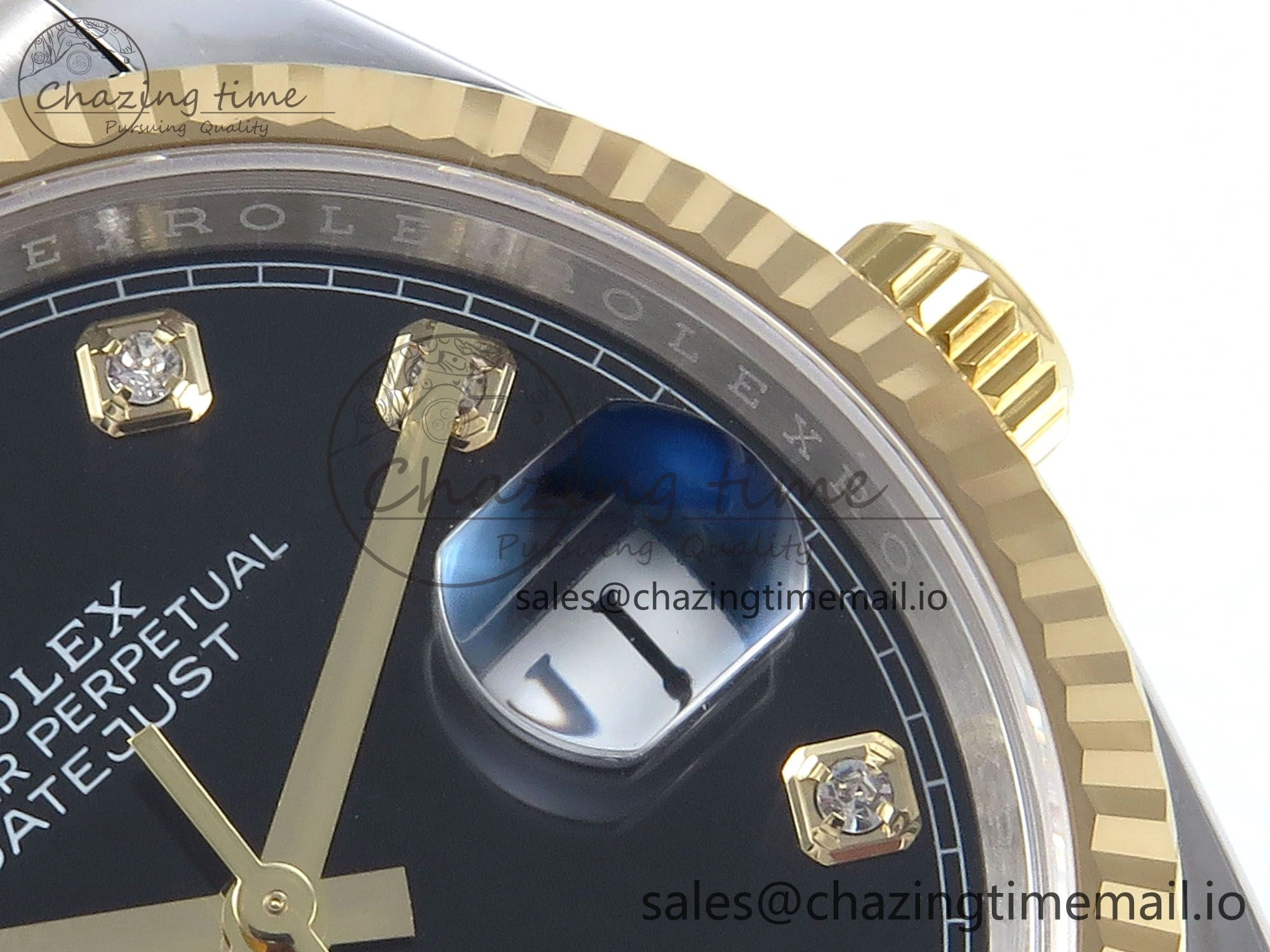 DateJust 36 126233 EWEF Best Edition Black Diamonds Dial on SS YG Jubilee Bracelet A3235