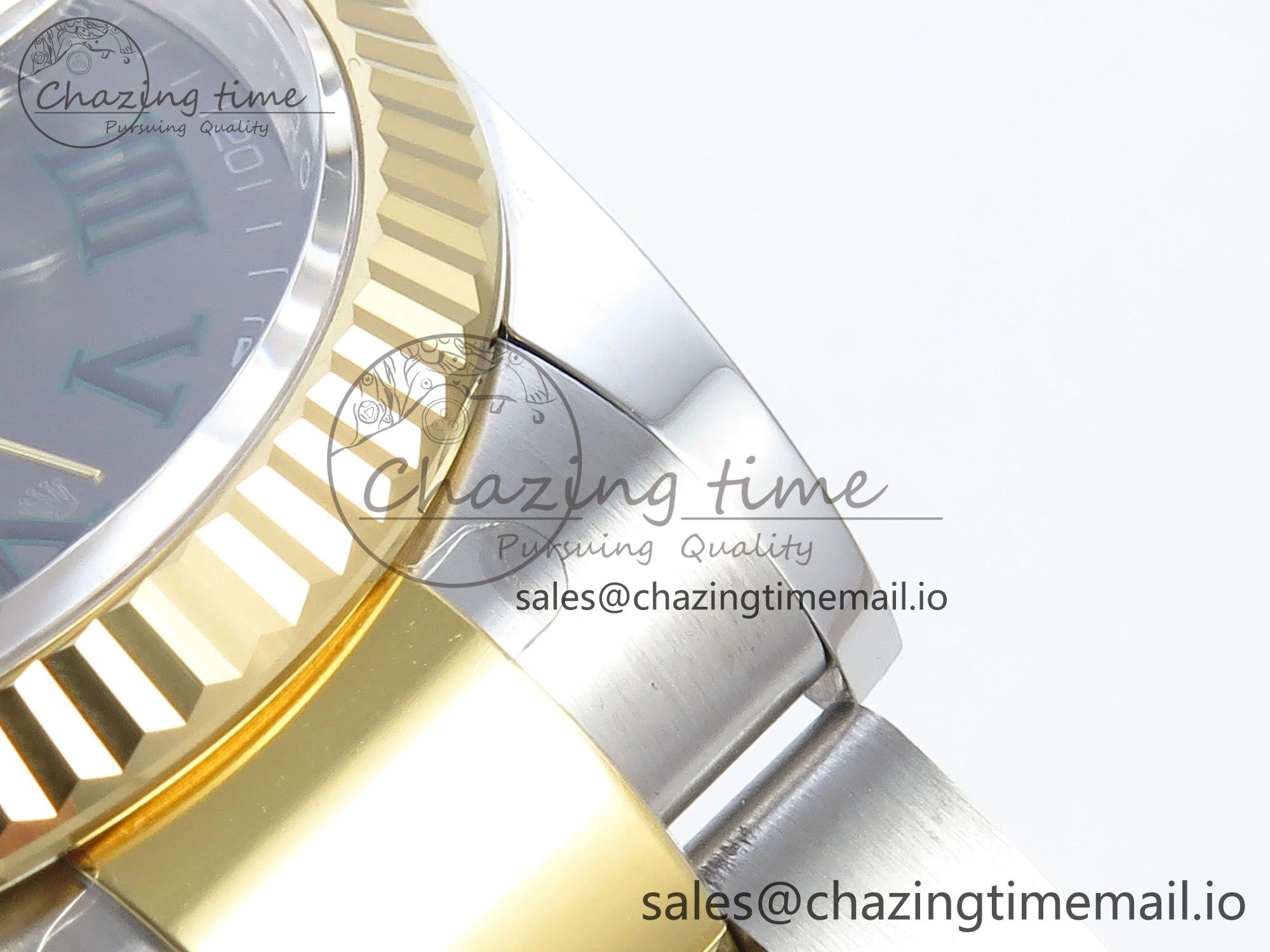 DateJust 36 126233 EWEF Best Edition Gray Dial Green Roman Marker on SS YG Oyster Bracelet A3235