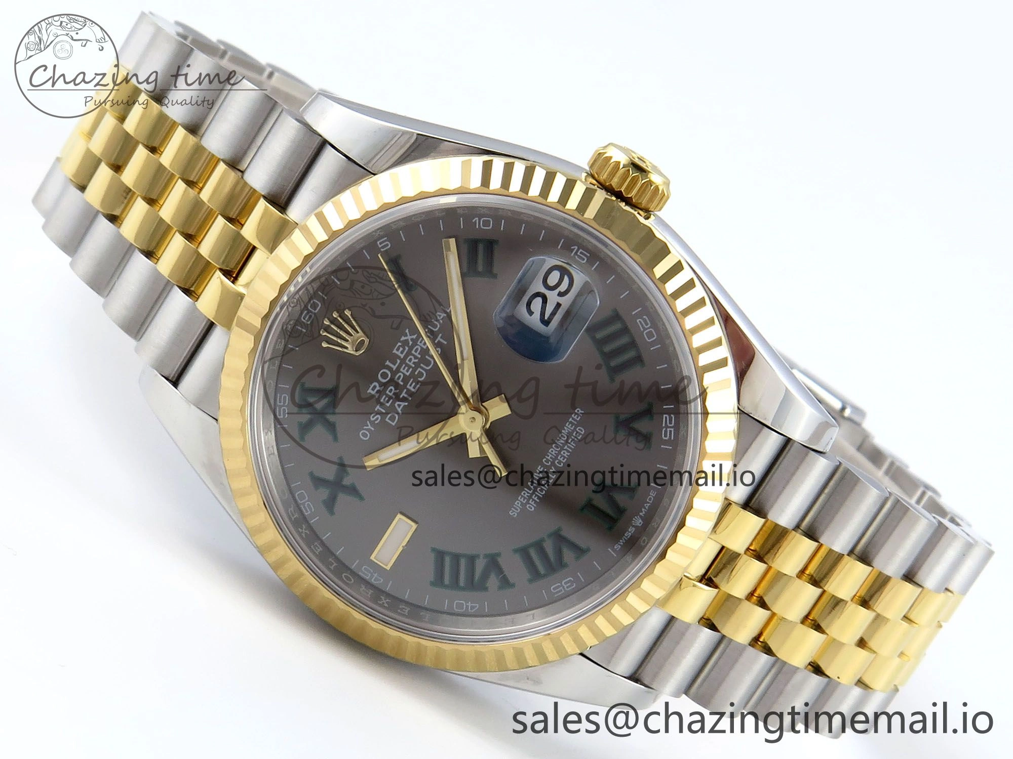 DateJust 36 126233 EWEF Best Edition Gray Roman Dial on SS YG Jubilee Bracelet A3235