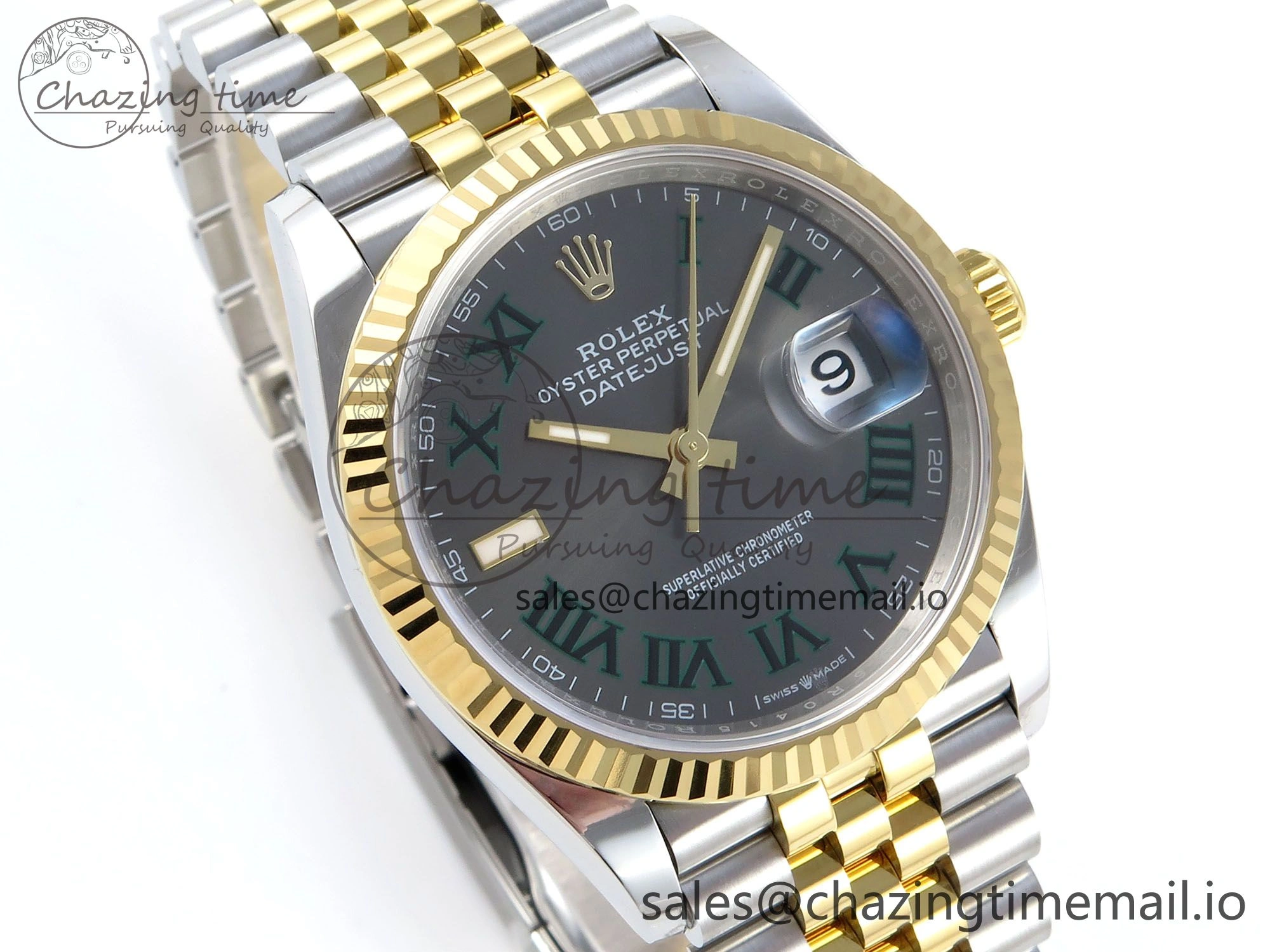 DateJust 36 126233 EWEF Best Edition Gray Roman Dial on SS YG Jubilee Bracelet A3235