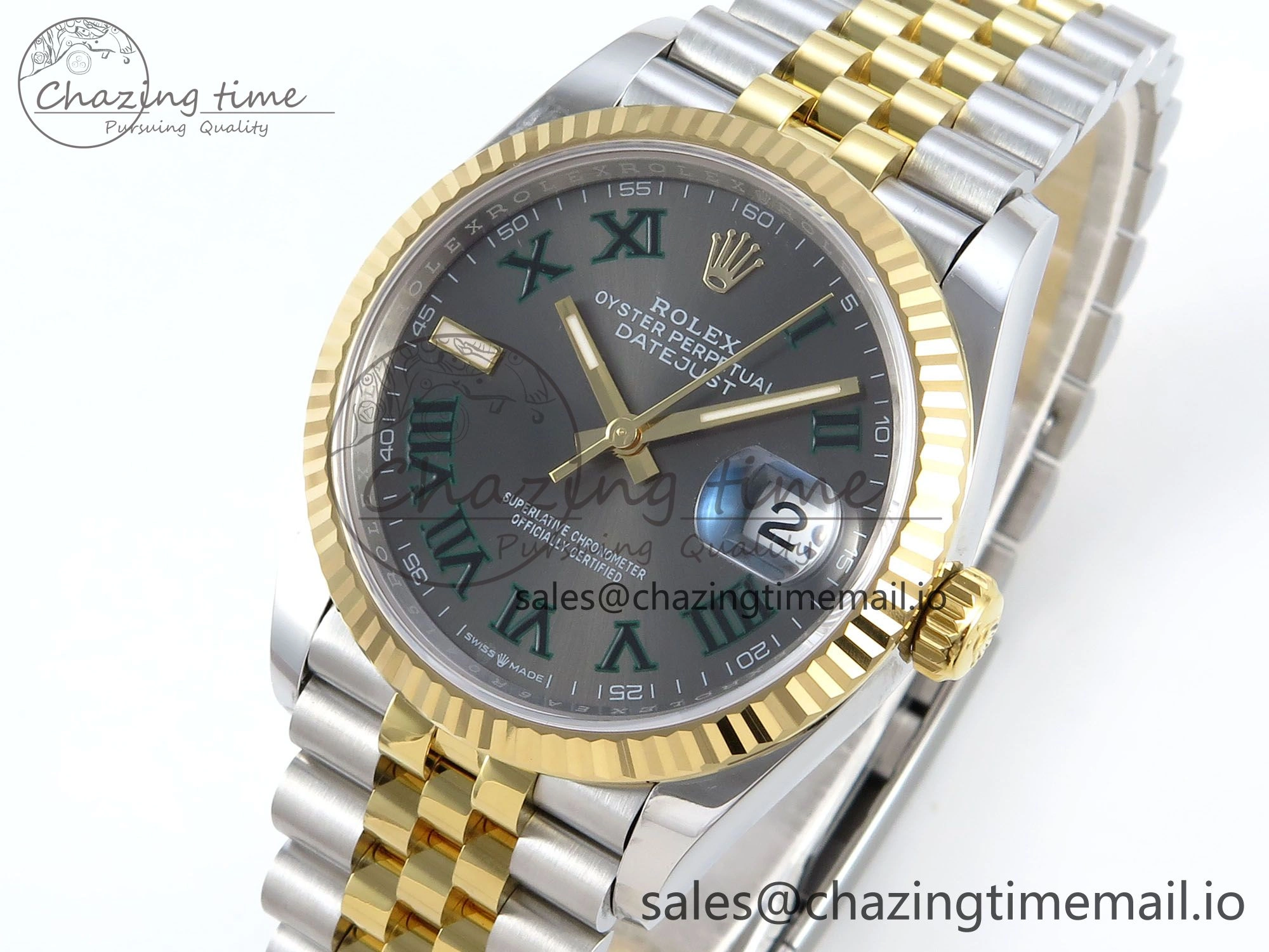 DateJust 36 126233 EWEF Best Edition Gray Roman Dial on SS YG Jubilee Bracelet A3235