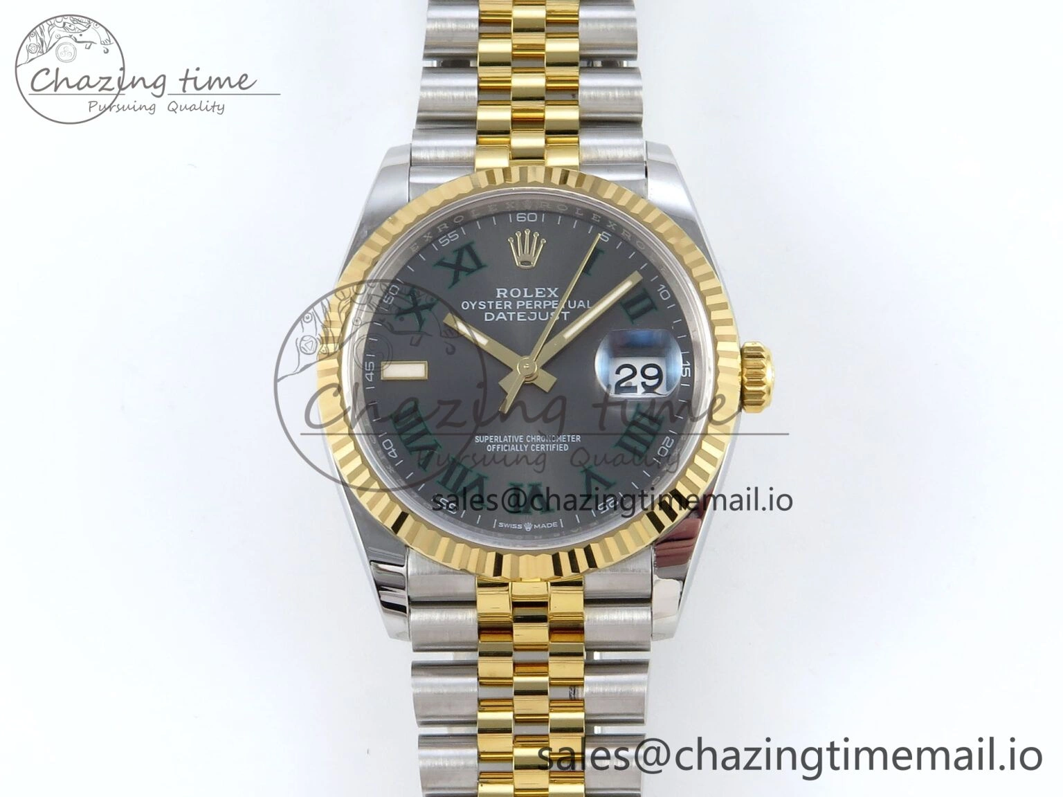 DateJust 36 126233 EWEF Best Edition Gray Roman Dial on SS YG Jubilee Bracelet A3235