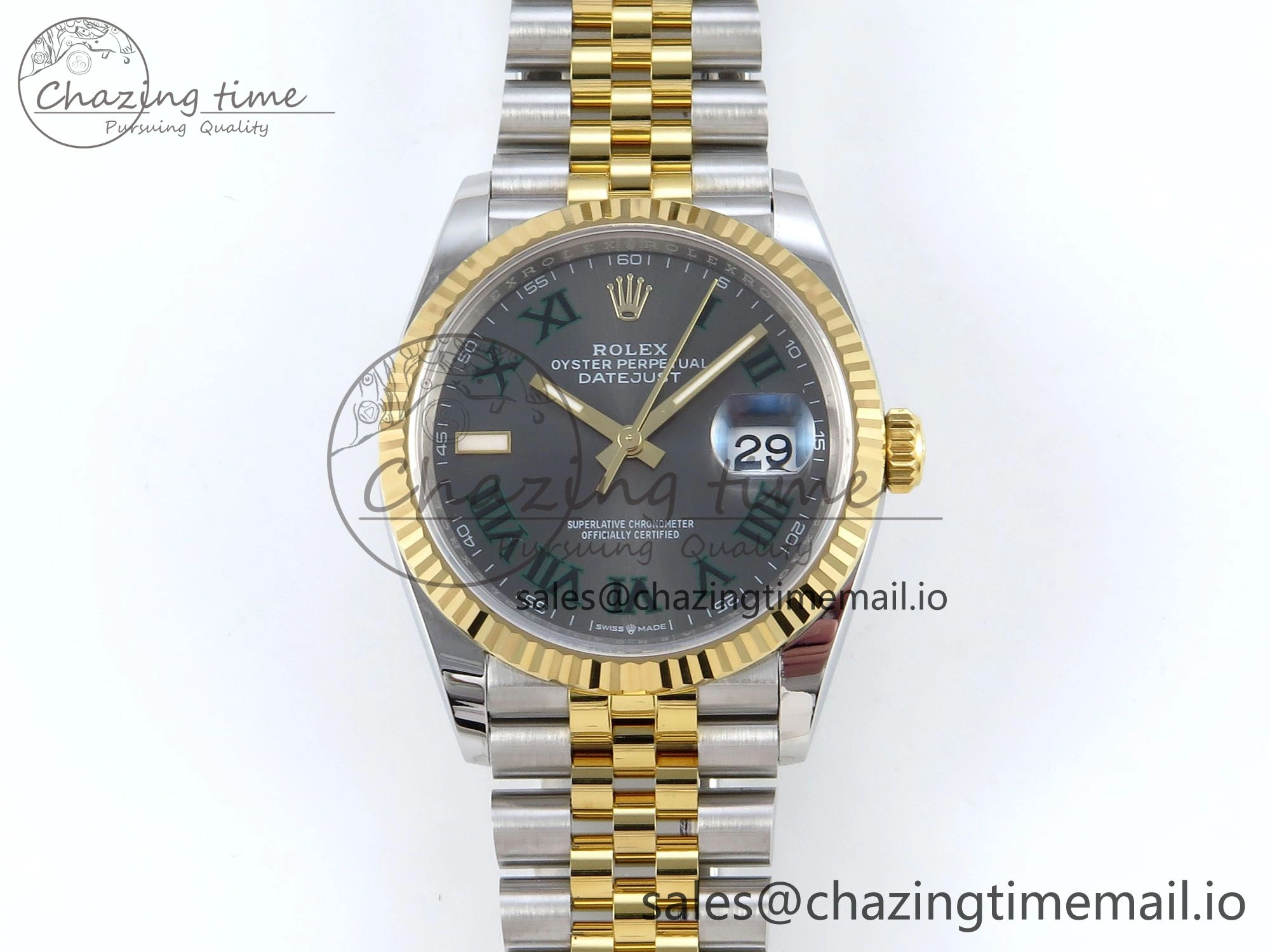 DateJust 36 126233 EWEF Best Edition Gray Roman Dial on SS YG Jubilee Bracelet A3235