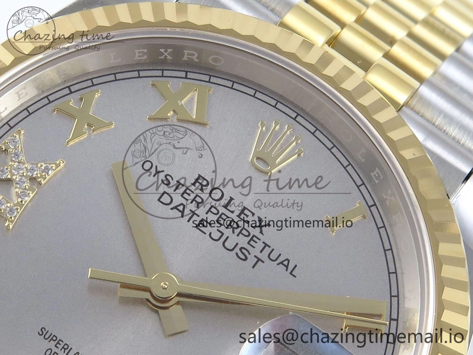 DateJust 36 126233 EWEF Best Edition Gray Roman Diamonds Dial on SS YG Jubilee Bracelet A3235
