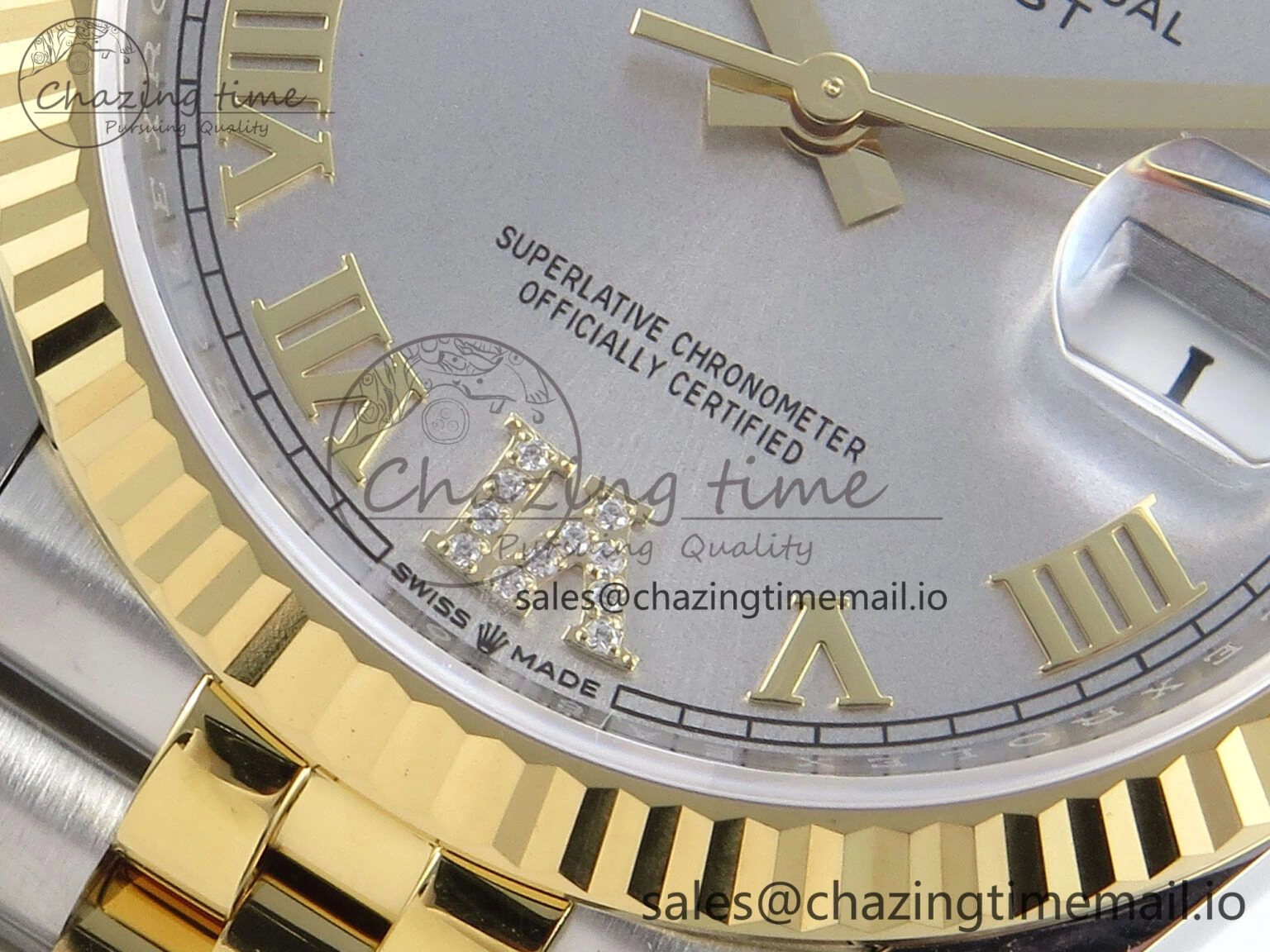 DateJust 36 126233 EWEF Best Edition Gray Roman Diamonds Dial on SS YG Jubilee Bracelet A3235