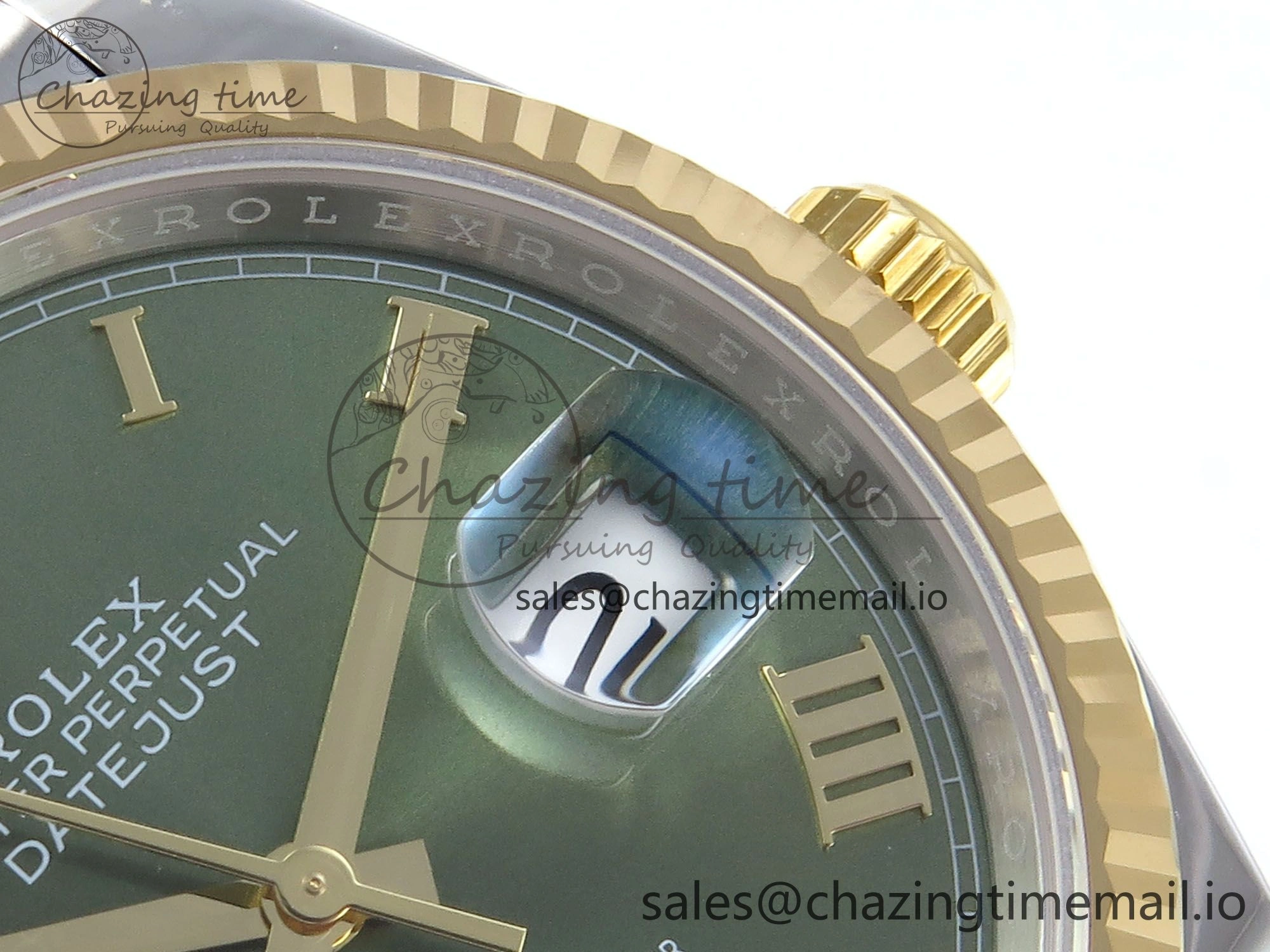 DateJust 36 126233 EWEF Best Edition Green Roman Diamonds Dial on SS YG Jubilee Bracelet A3235