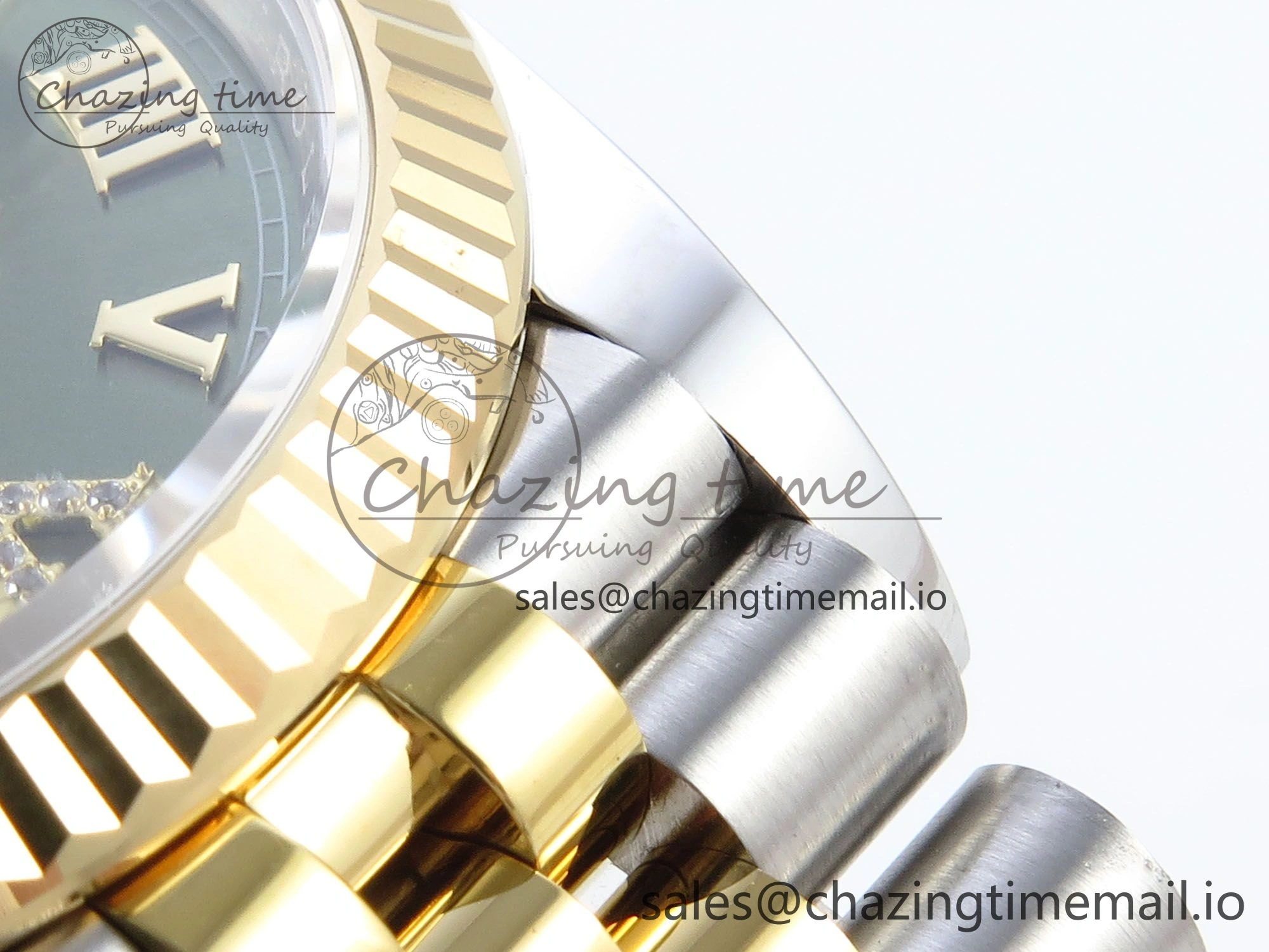 DateJust 36 126233 EWEF Best Edition Green Roman Diamonds Dial on SS YG Jubilee Bracelet A3235