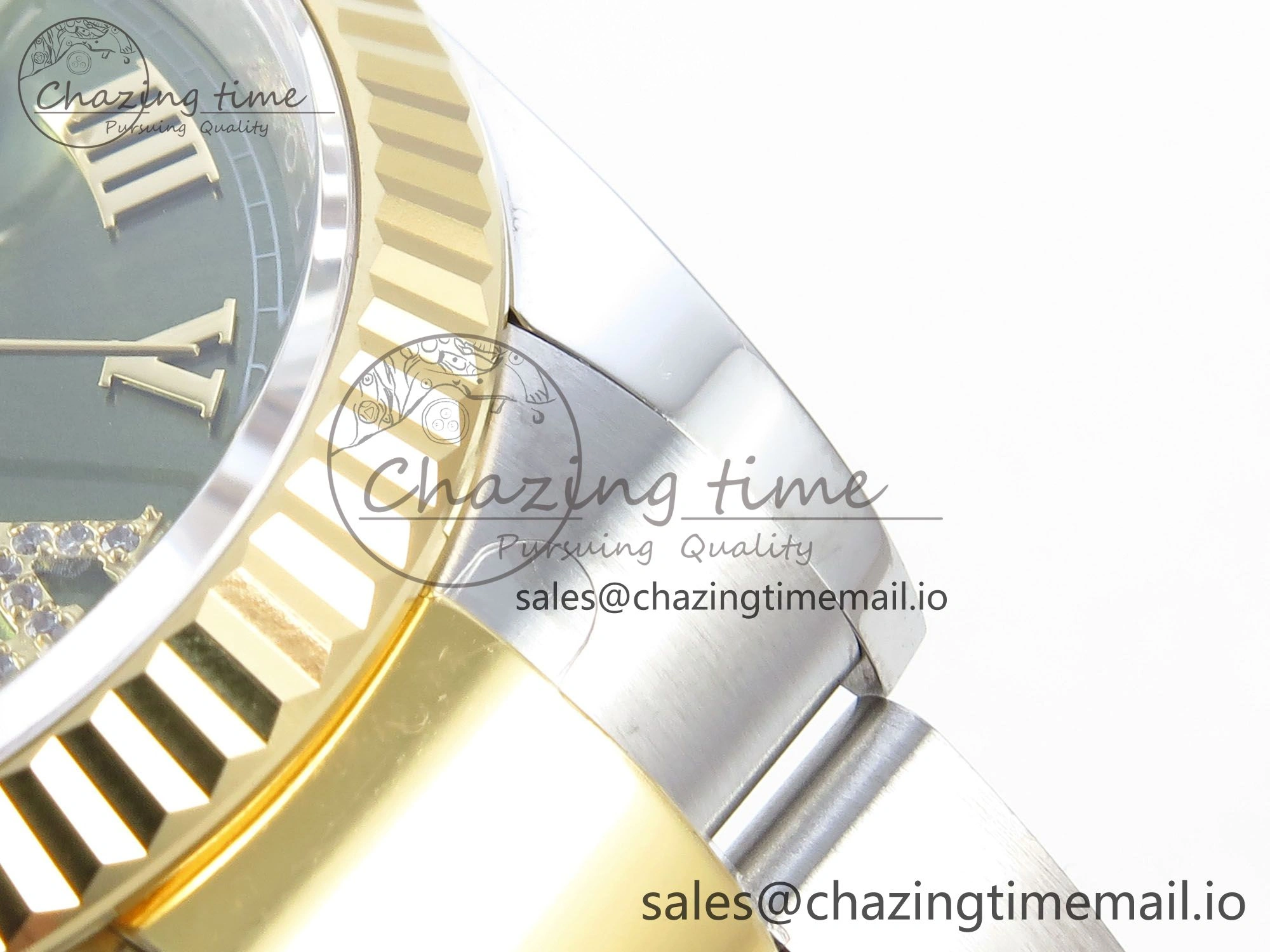 DateJust 36 126233 EWEF Best Edition Green Roman Diamonds Dial on SS YG Oyster Bracelet A3235