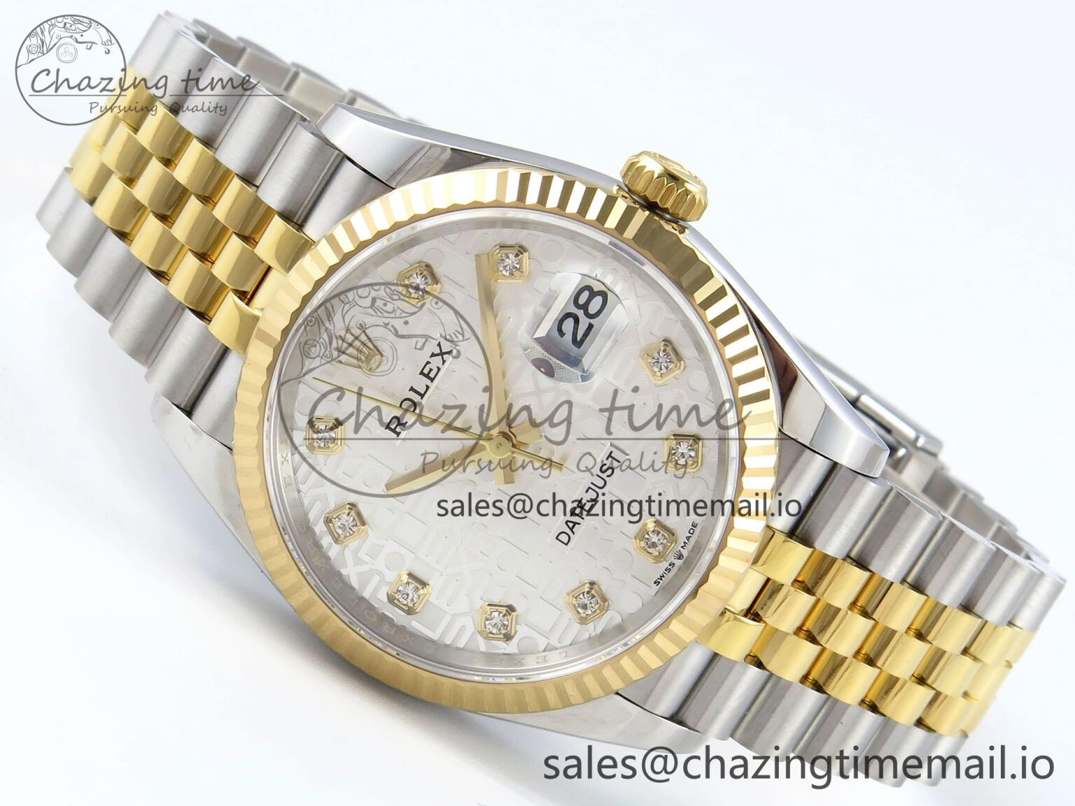 DateJust 36 126233 EWEF Best Edition Rolxx White Dial on SS YG Jubilee Bracelet A3235