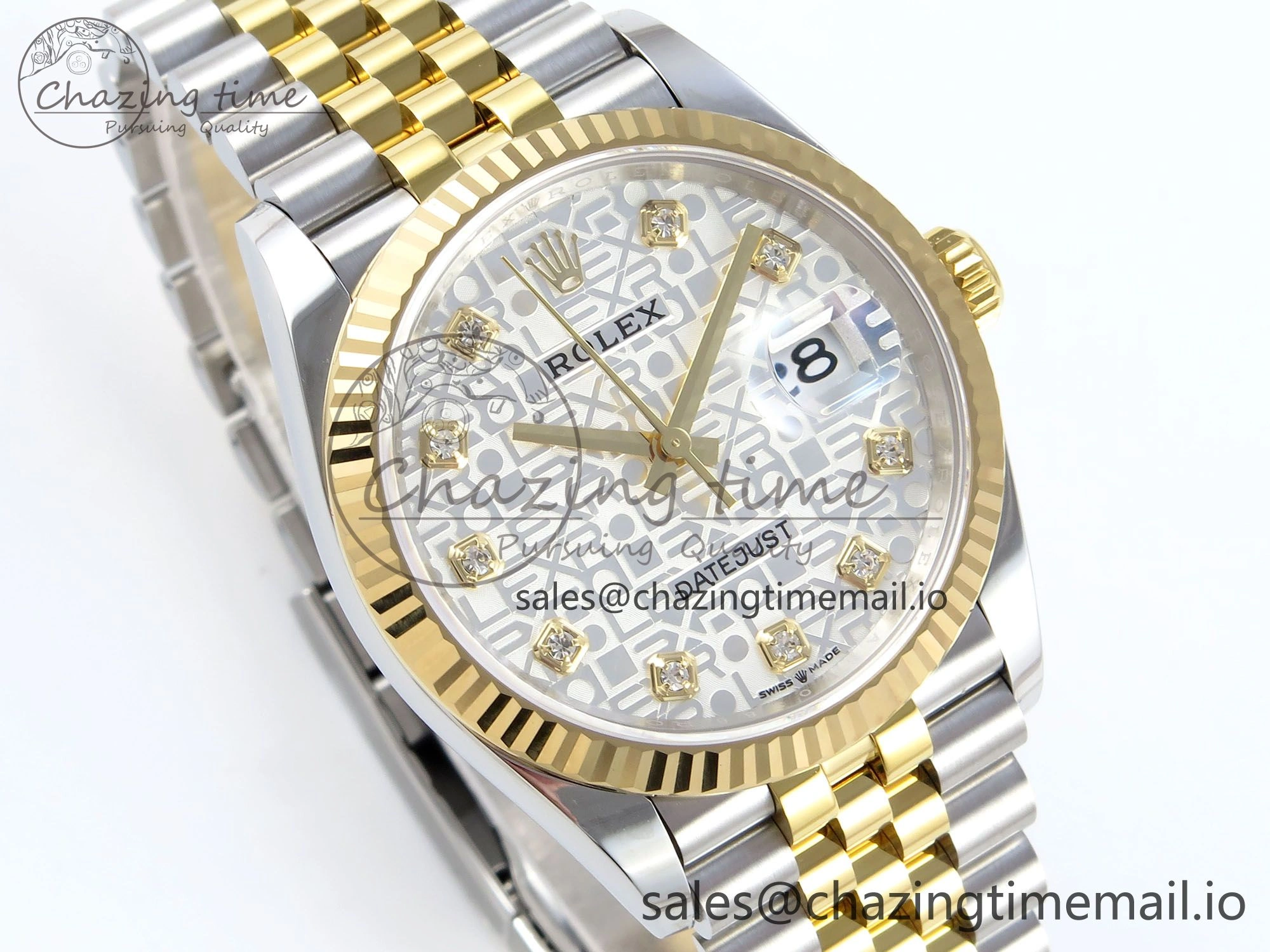DateJust 36 126233 EWEF Best Edition Rolxx White Dial on SS YG Jubilee Bracelet A3235