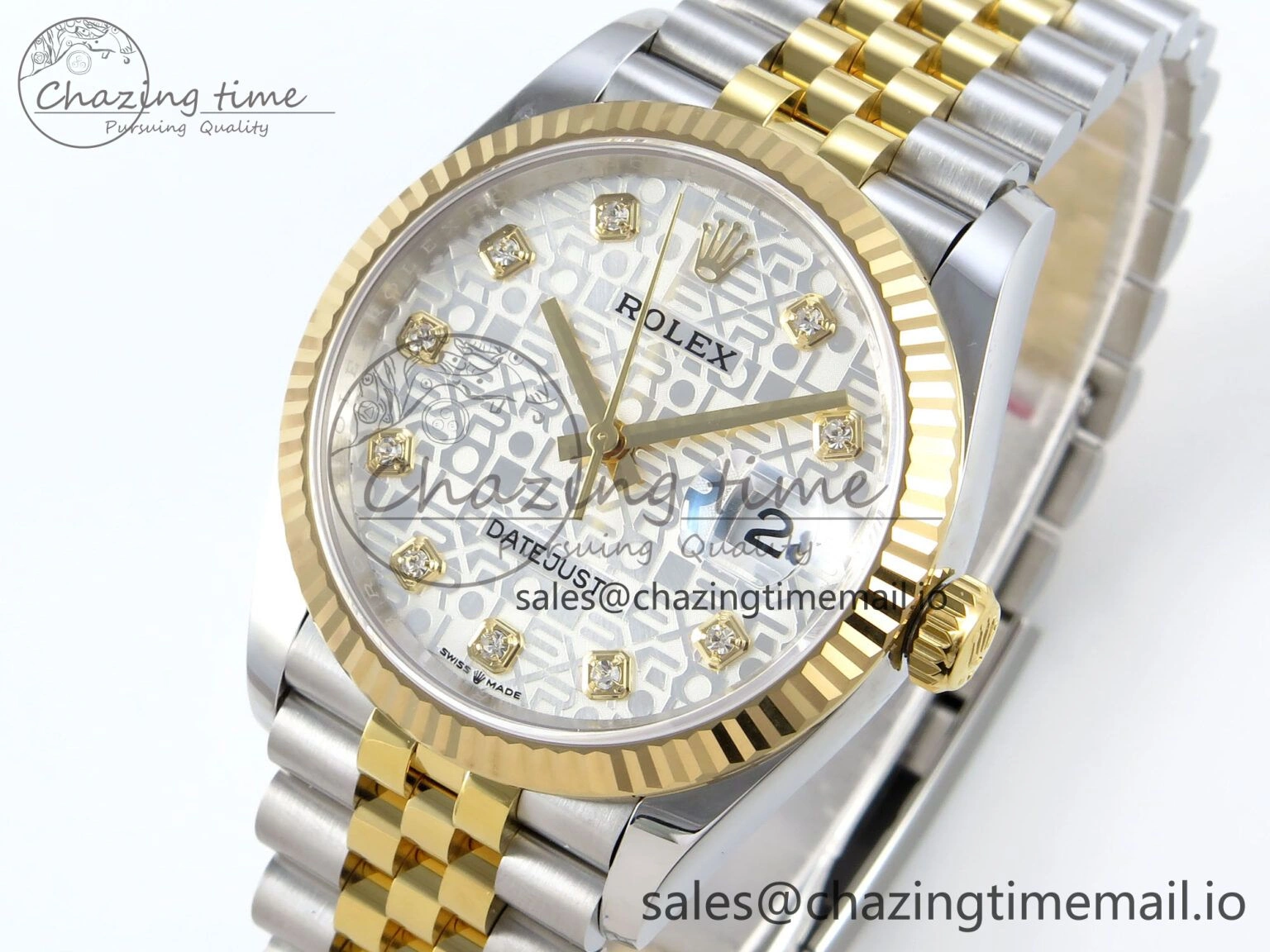 DateJust 36 126233 EWEF Best Edition Rolxx White Dial on SS YG Jubilee Bracelet A3235