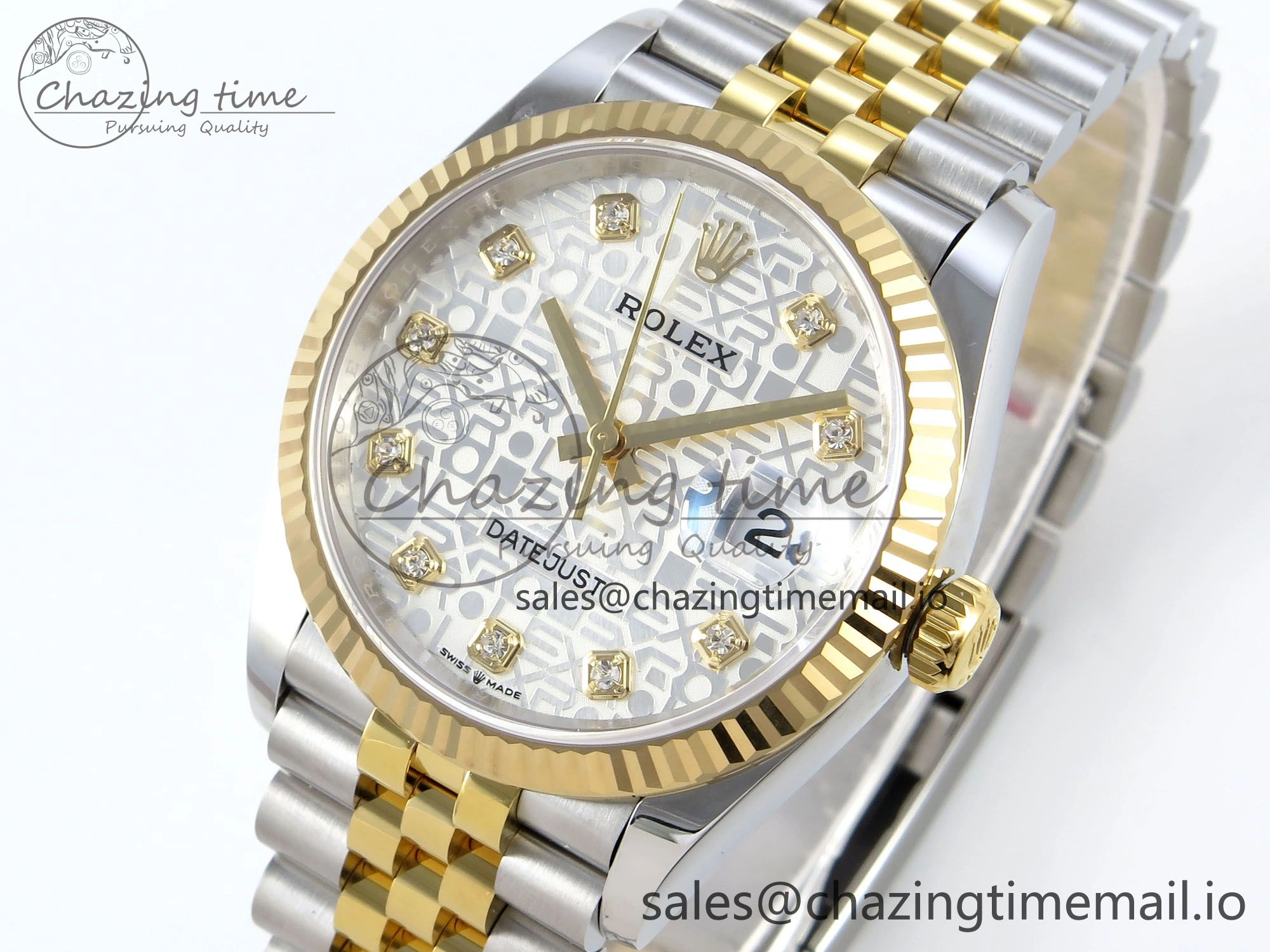 DateJust 36 126233 EWEF Best Edition Rolxx White Dial on SS YG Jubilee Bracelet A3235