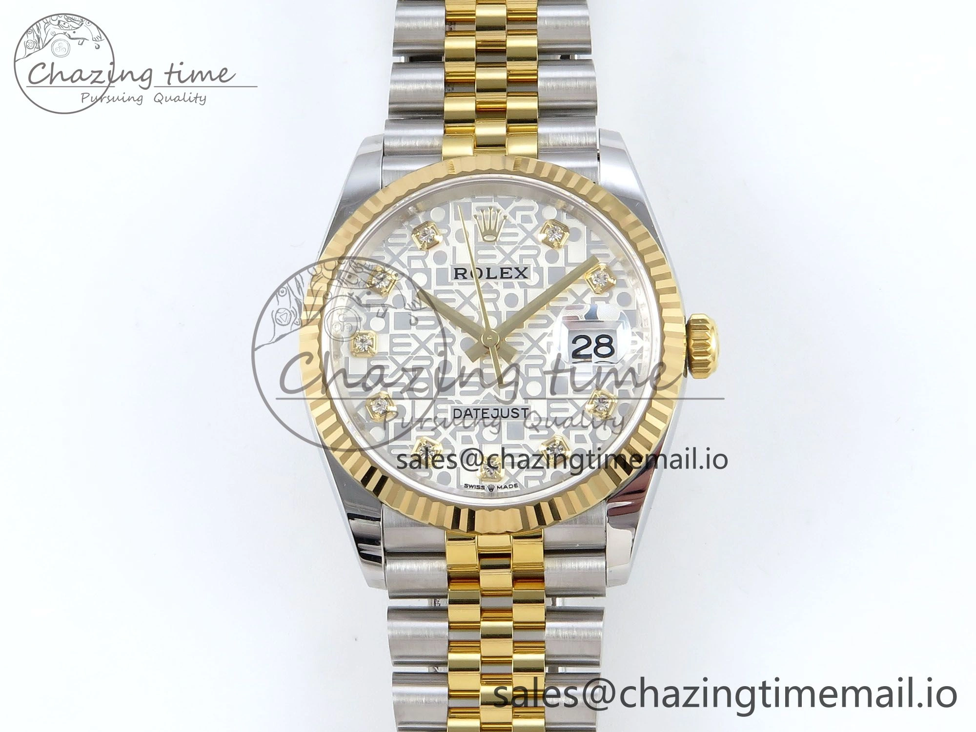DateJust 36 126233 EWEF Best Edition Rolxx White Dial on SS YG Jubilee Bracelet A3235
