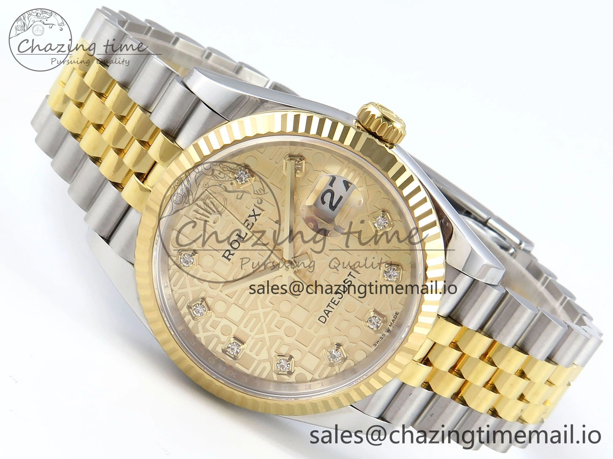 DateJust 36 126233 EWEF Best Edition Rolxx YG Dial on SS YG Jubilee Bracelet A3235