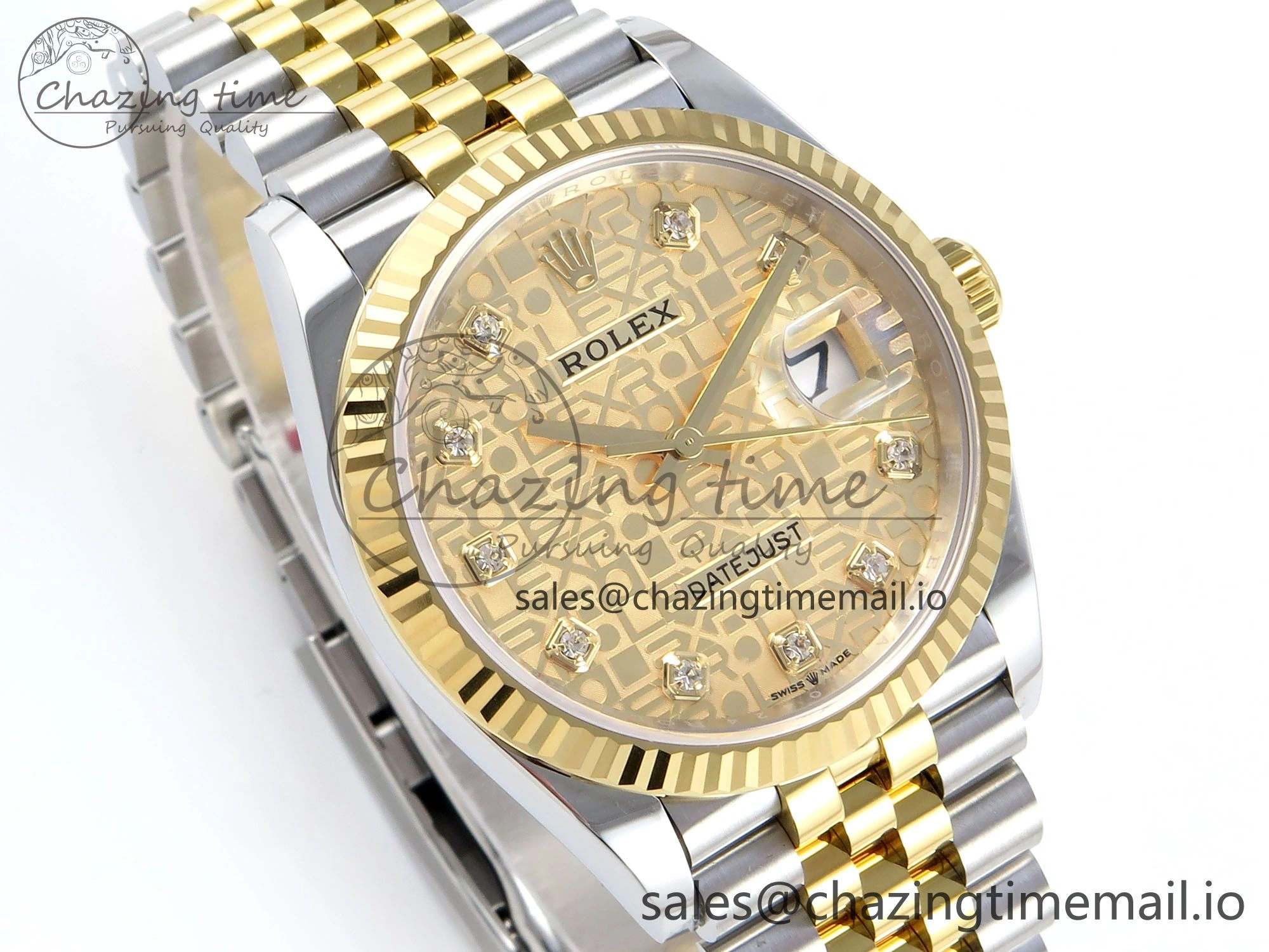 DateJust 36 126233 EWEF Best Edition Rolxx YG Dial on SS YG Jubilee Bracelet A3235