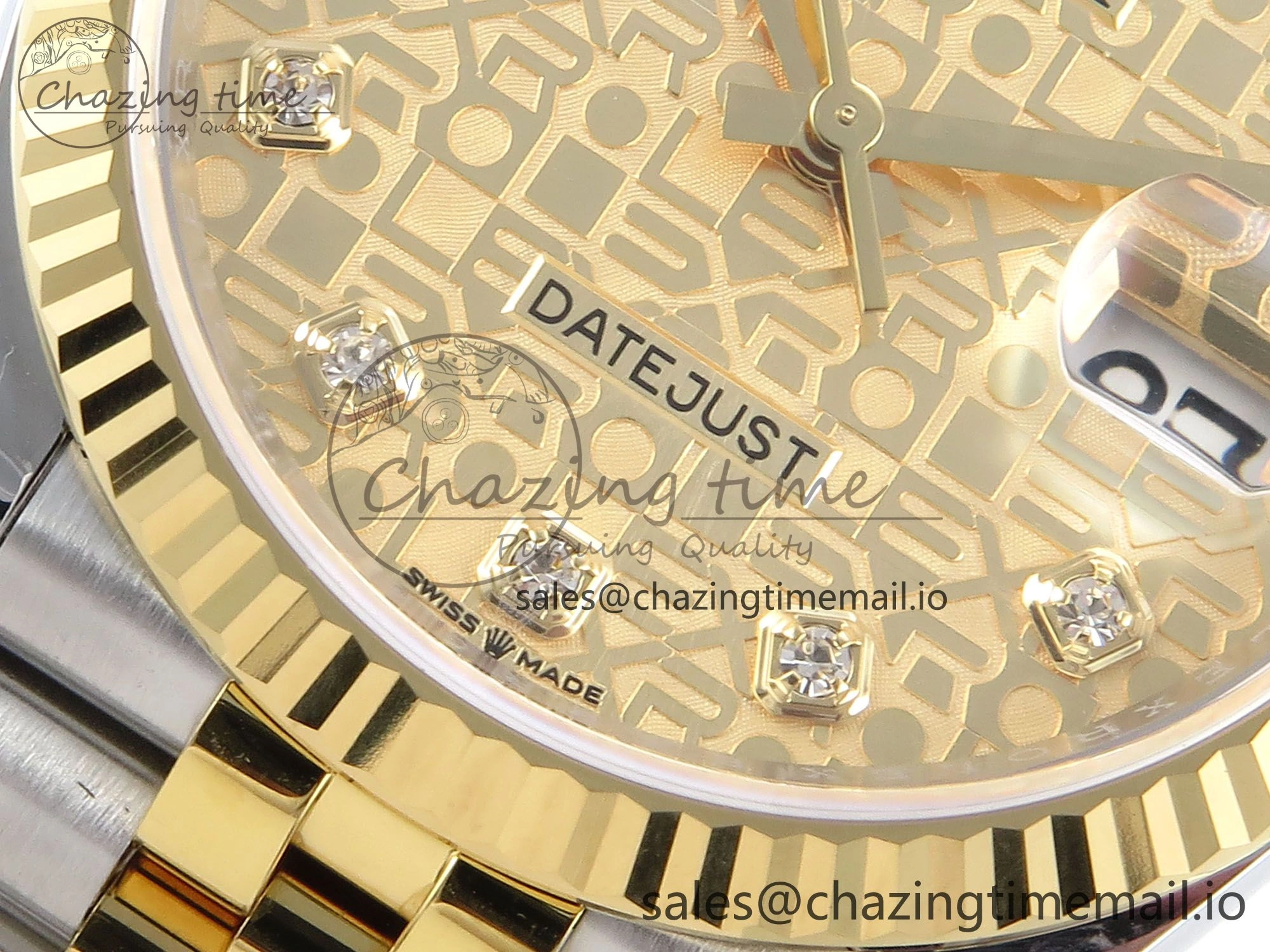 DateJust 36 126233 EWEF Best Edition Rolxx YG Dial on SS YG Jubilee Bracelet A3235