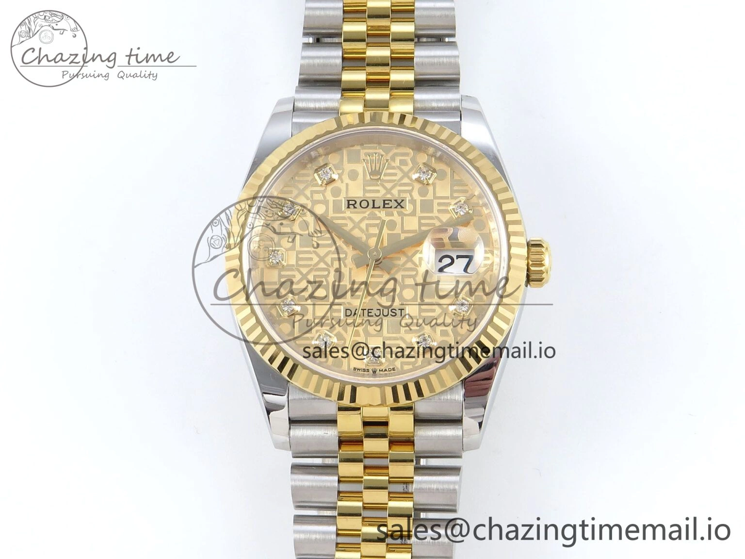 DateJust 36 126233 EWEF Best Edition Rolxx YG Dial on SS YG Jubilee Bracelet A3235