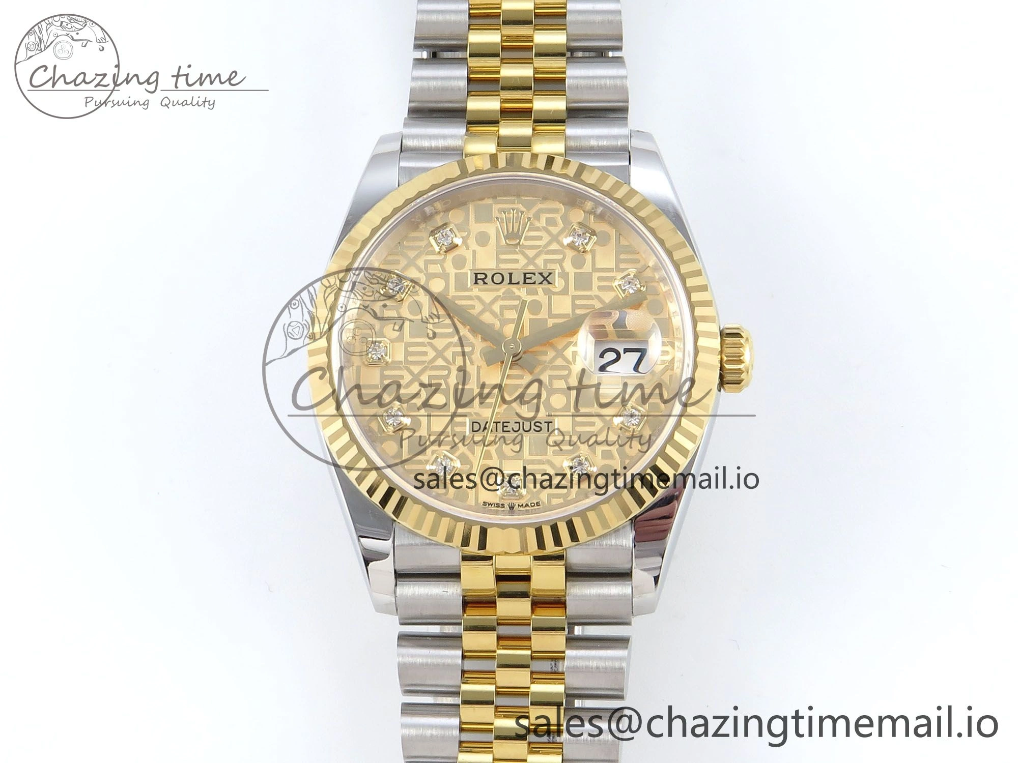DateJust 36 126233 EWEF Best Edition Rolxx YG Dial on SS YG Jubilee Bracelet A3235