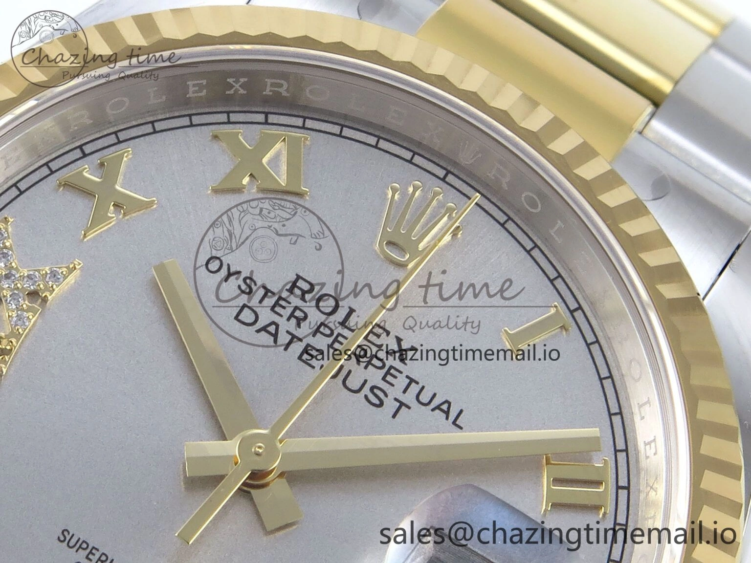 DateJust 36 126233 EWEF Best Edition Silver Roman Diamonds Dial on SS YG Oyster Bracelet A3235