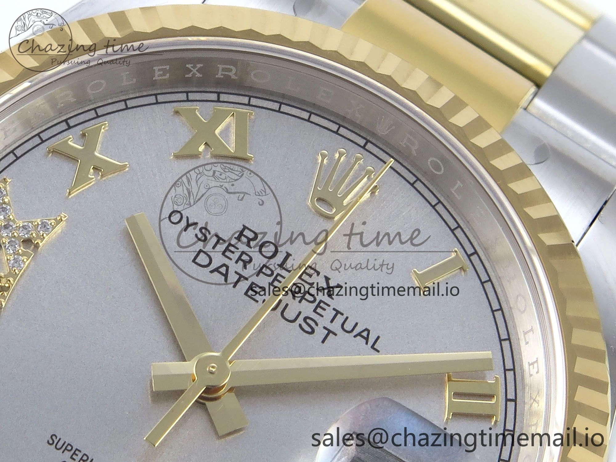 DateJust 36 126233 EWEF Best Edition Silver Roman Diamonds Dial on SS YG Oyster Bracelet A3235