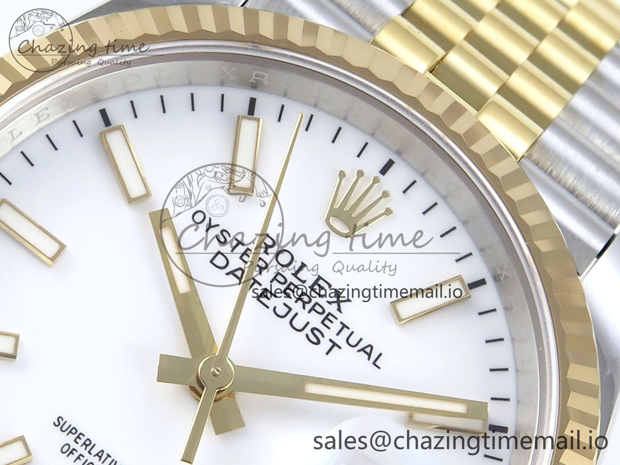 DateJust 36 126233 EWEF Best Edition White Dial Stick Marker on SS YG Jubilee Bracelet A3235