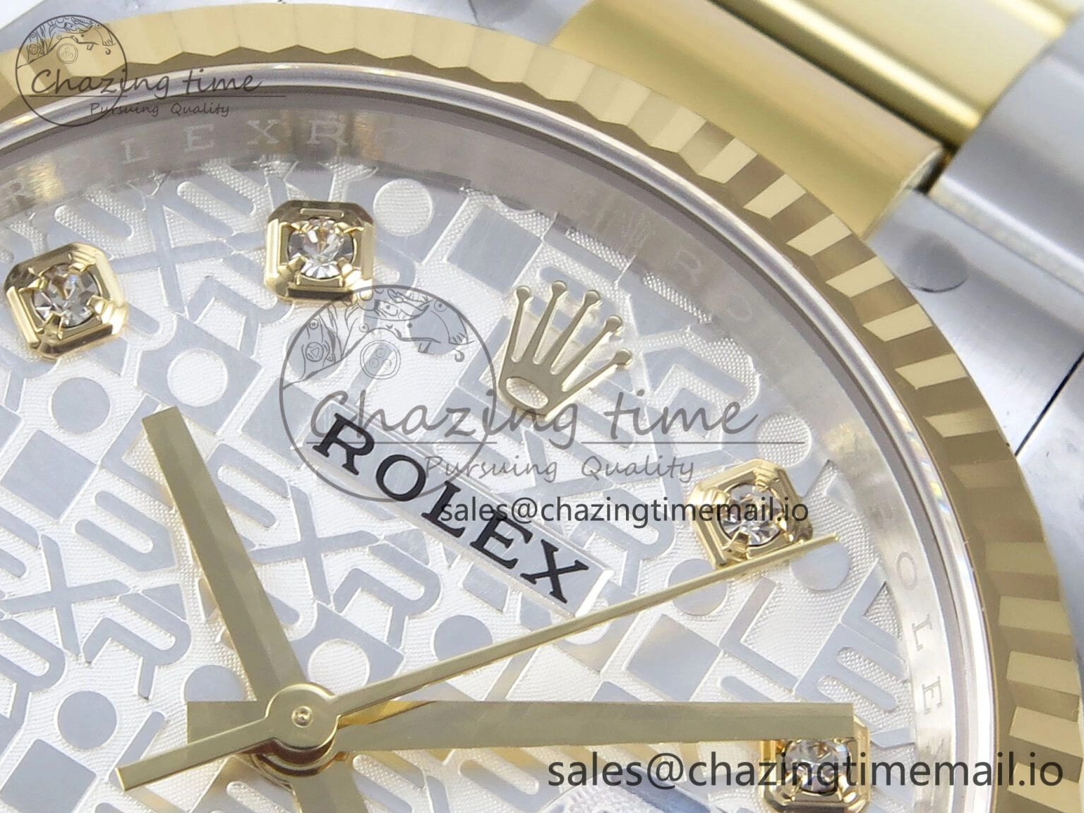 DateJust 36 126233 EWEF Best Edition White Pattern Diamonds Dial on SS YG Oyster Bracelet A3235