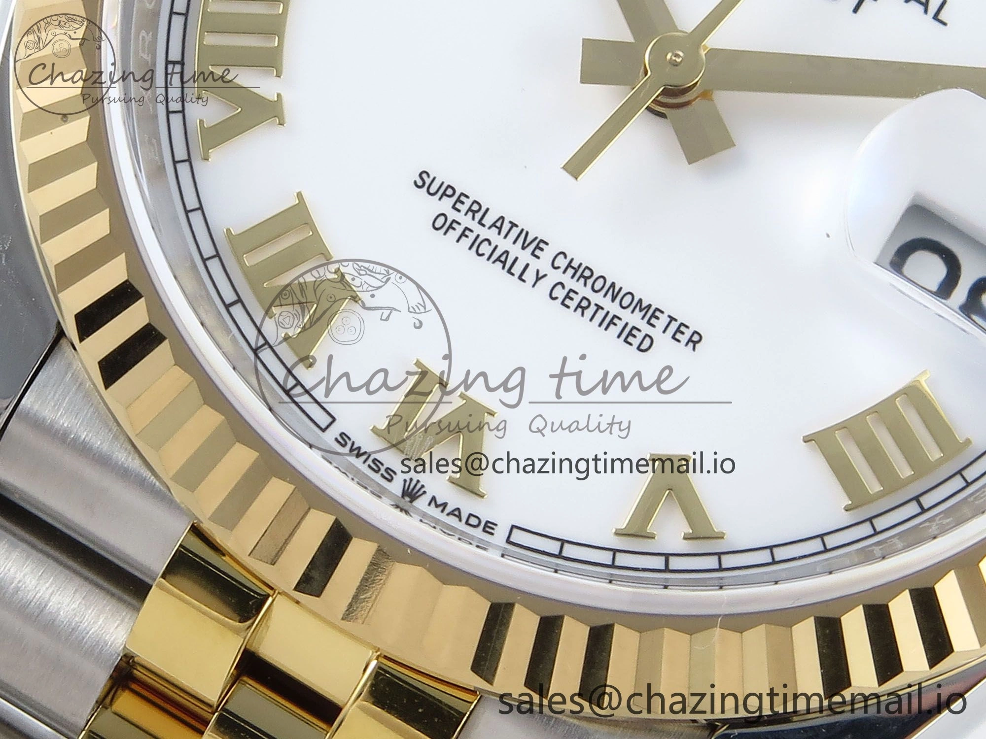DateJust 36 126233 EWEF Best Edition White Roman Dial on SS YG Jubilee Bracelet A3235