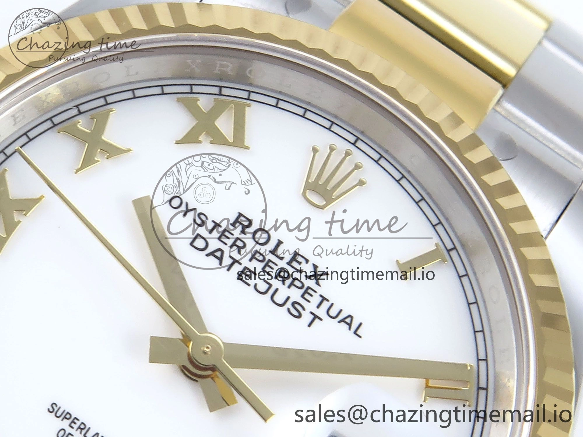DateJust 36 126233 EWEF Best Edition White Roman Dial on SS YG Oyster Bracelet A3235