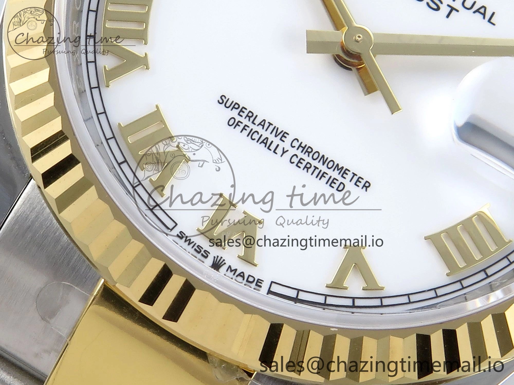 DateJust 36 126233 EWEF Best Edition White Roman Dial on SS YG Oyster Bracelet A3235