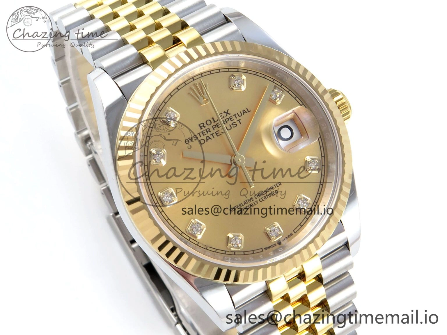 DateJust 36 126233 EWEF Best Edition YG Diamonds Dial on SS YG Jubilee Bracelet A3235