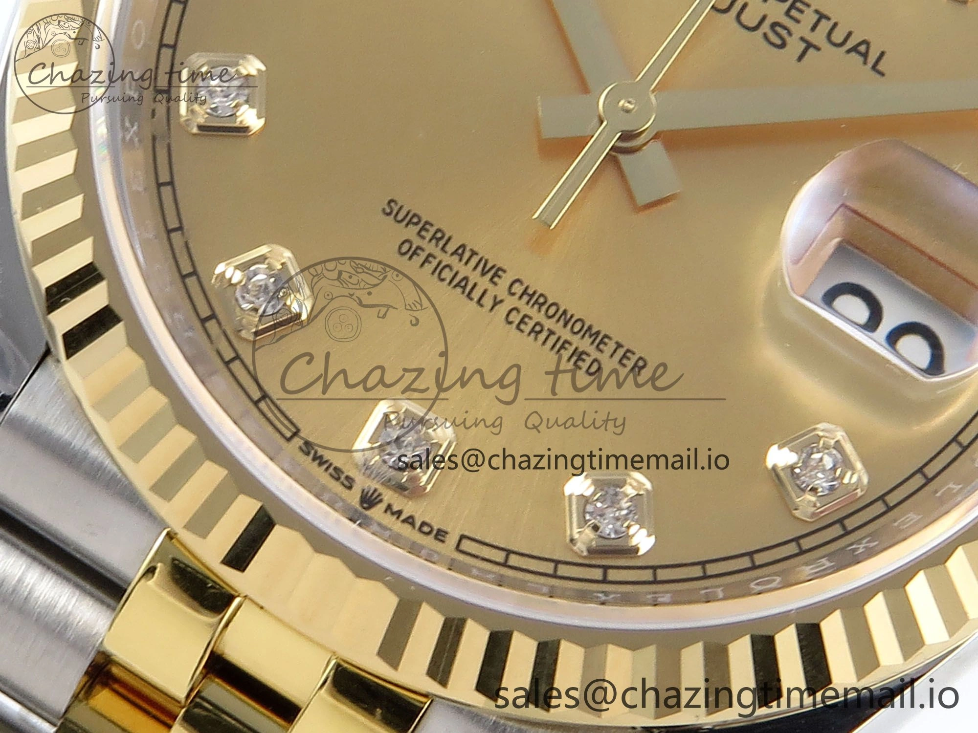 DateJust 36 126233 EWEF Best Edition YG Diamonds Dial on SS YG Jubilee Bracelet A3235