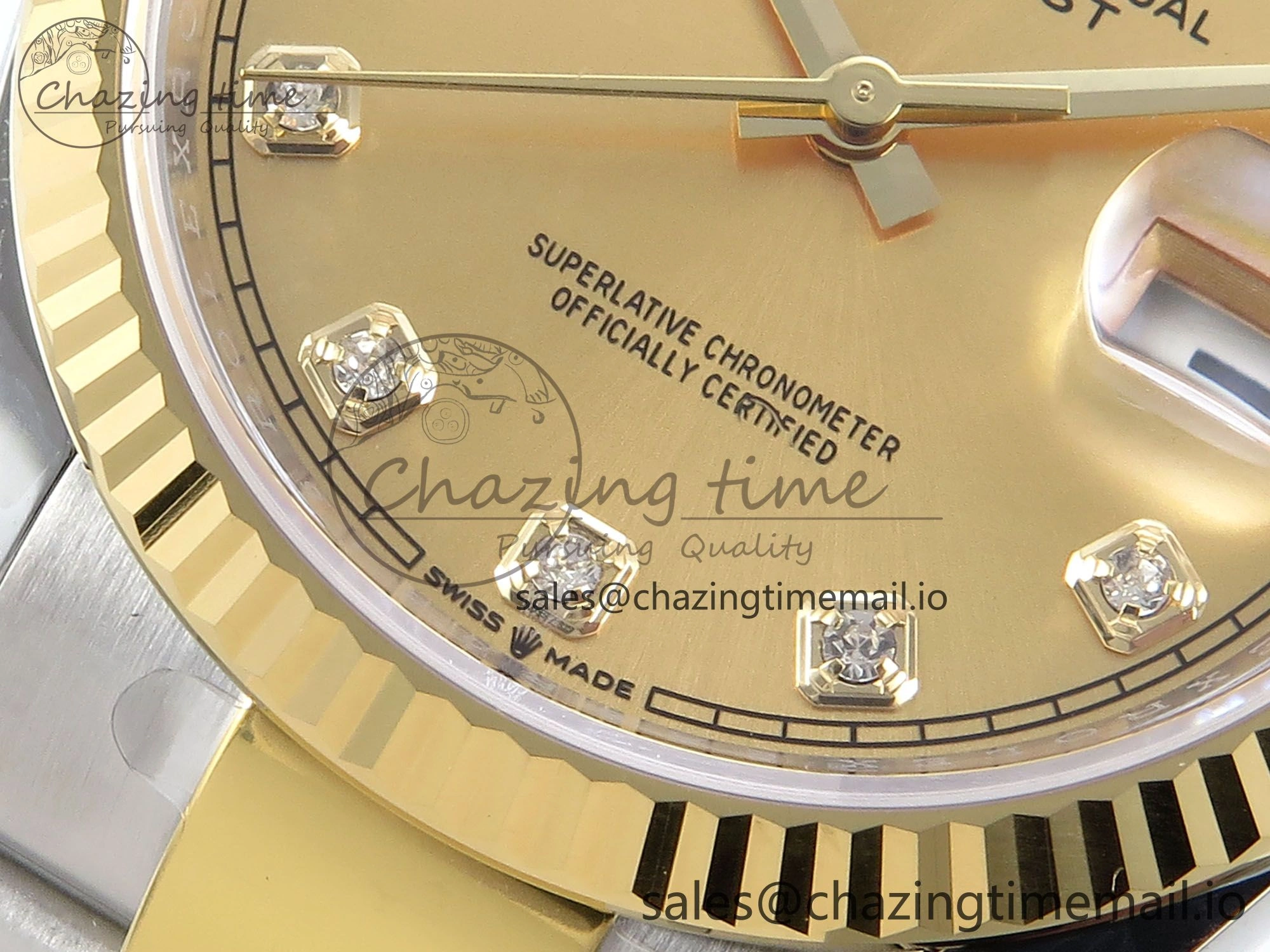 DateJust 36 126233 EWEF Best Edition YG Diamonds Dial on SS YG Oyster Bracelet A3235