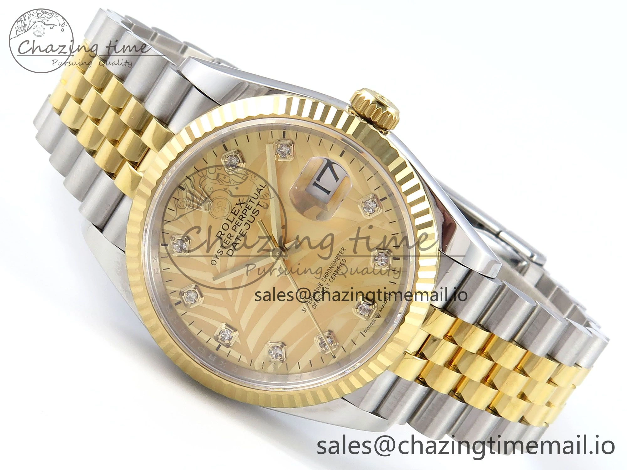 DateJust 36 126233 EWEF Best Edition YG Leaf Dial on SS YG Jubilee Bracelet A3235