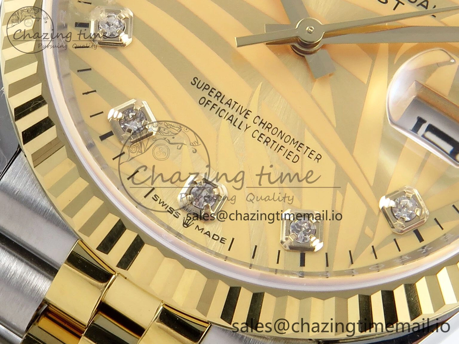DateJust 36 126233 EWEF Best Edition YG Leaf Dial on SS YG Jubilee Bracelet A3235