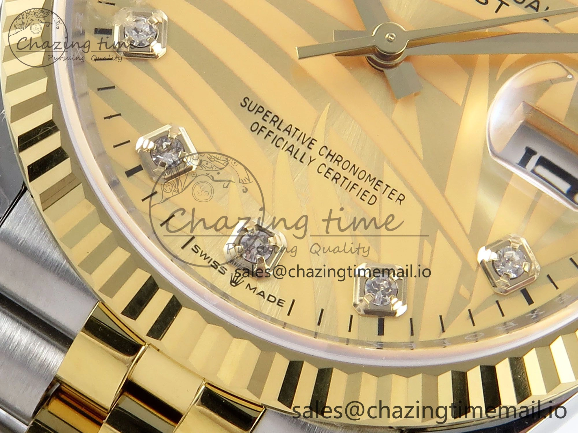 DateJust 36 126233 EWEF Best Edition YG Leaf Dial on SS YG Jubilee Bracelet A3235