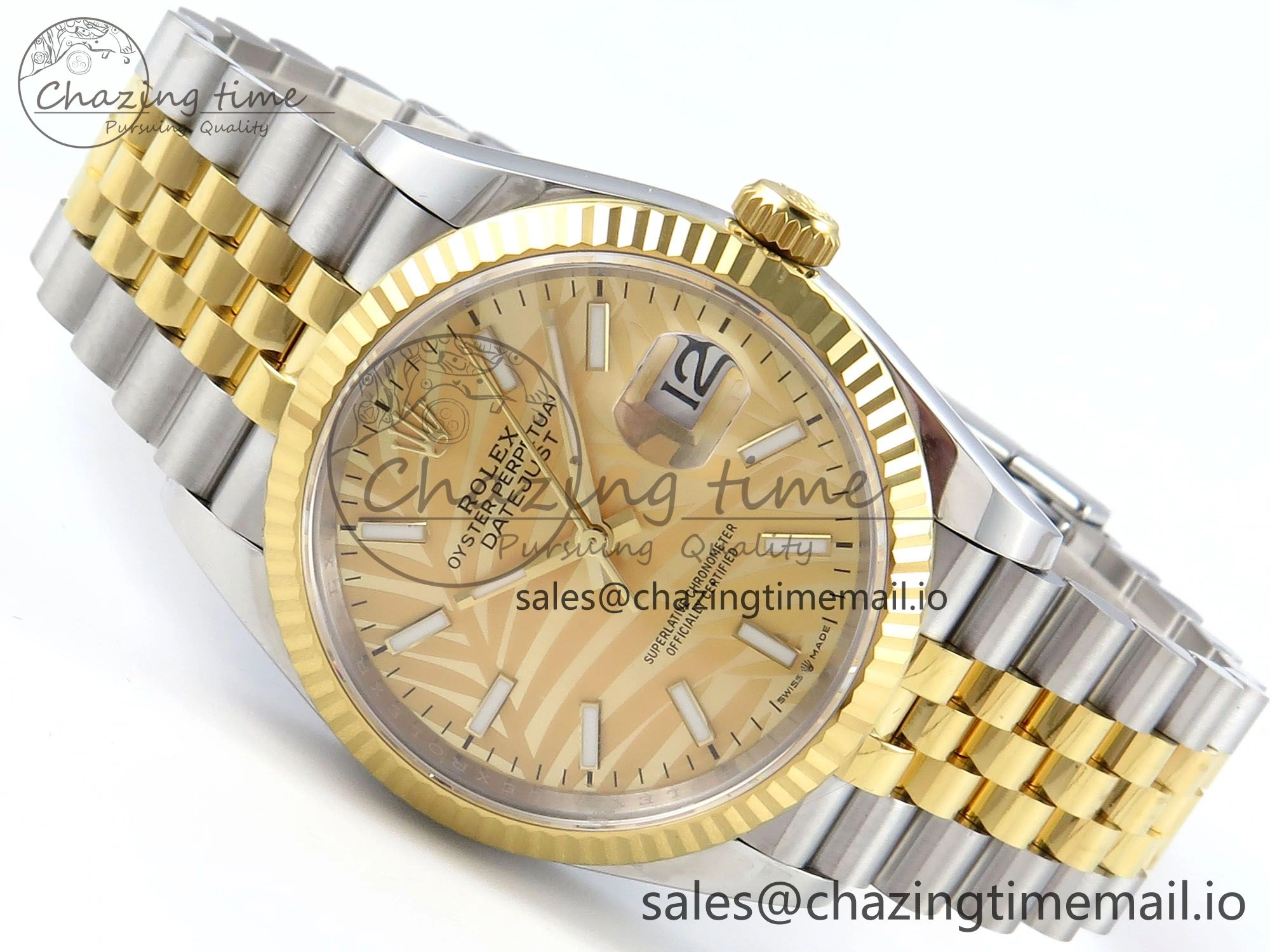 DateJust 36 126233 EWEF Best Edition YG Leaf Dial on SS YG Jubilee Bracelet A3235