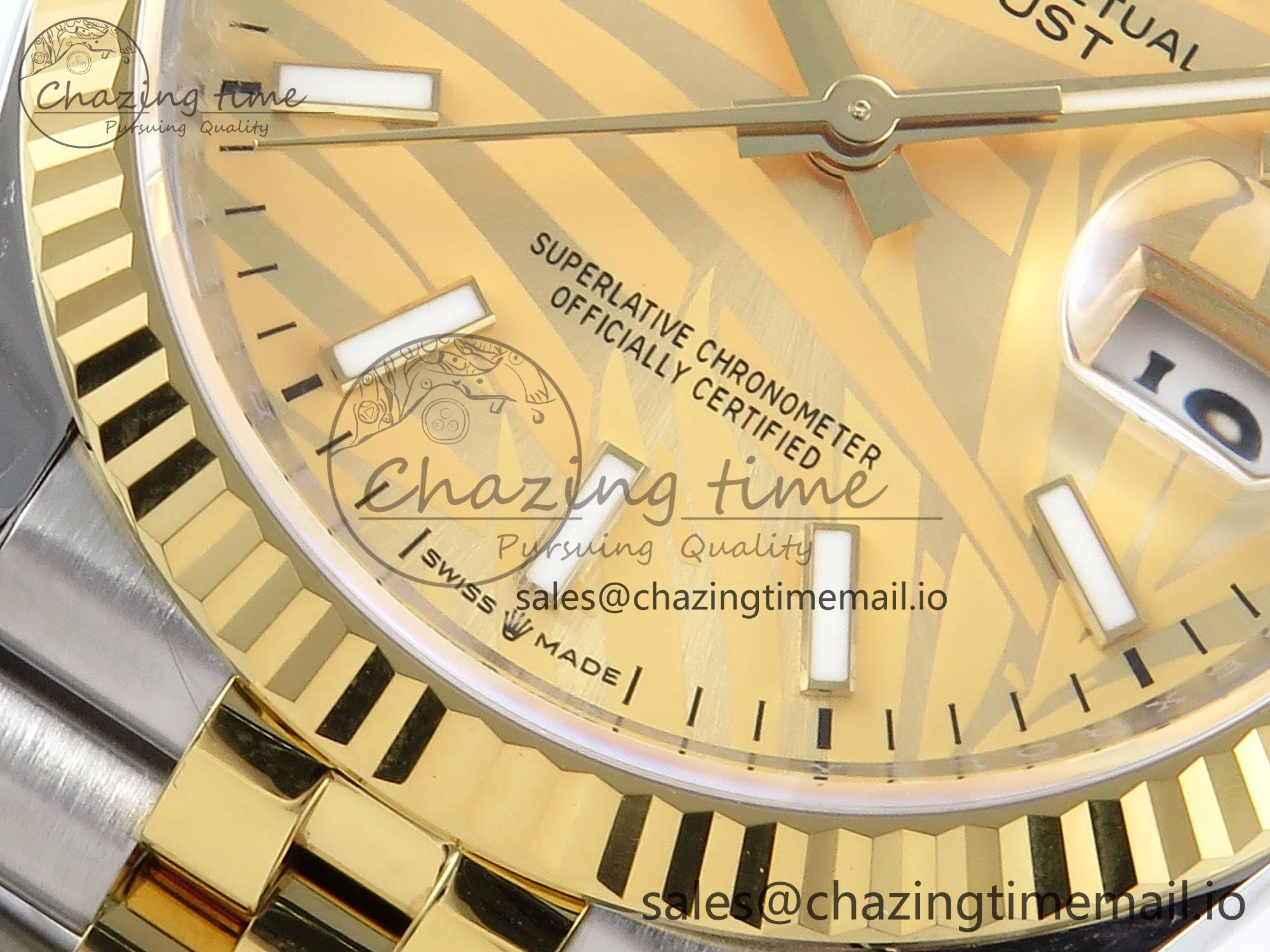 DateJust 36 126233 EWEF Best Edition YG Leaf Dial on SS YG Jubilee Bracelet A3235