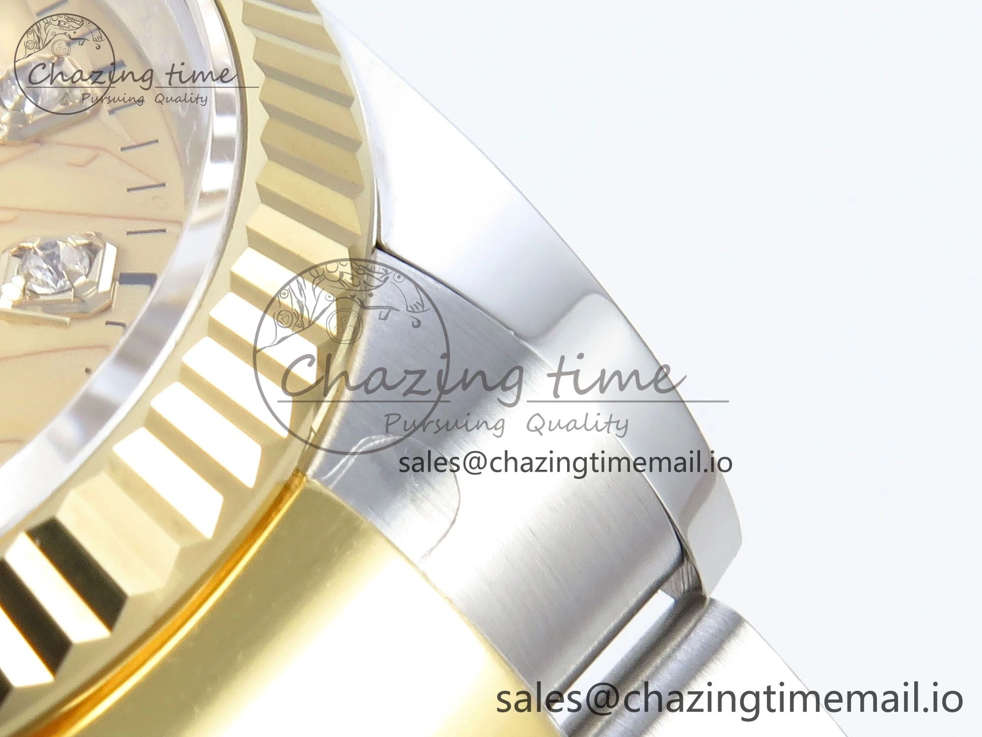 DateJust 36 126233 EWEF Best Edition YG Leaf Diamonds Dial on SS YG Oyster Bracelet A3235