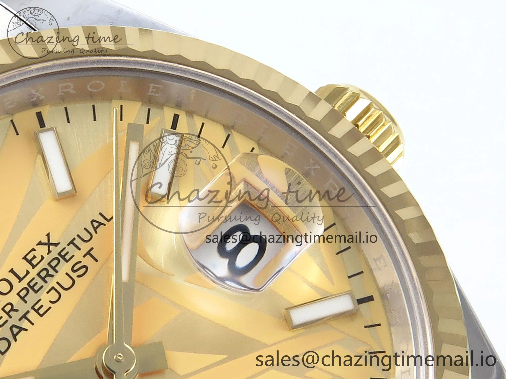 DateJust 36 126233 EWEF Best Edition YG Leaf Stick Dial on SS YG Oyster Bracelet A3235