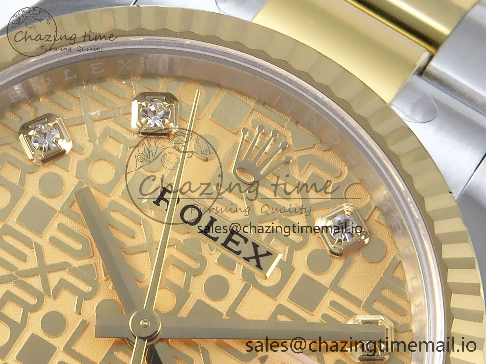 DateJust 36 126233 EWEF Best Edition YG Pattern Diamonds Dial on SS YG Oyster Bracelet A3235