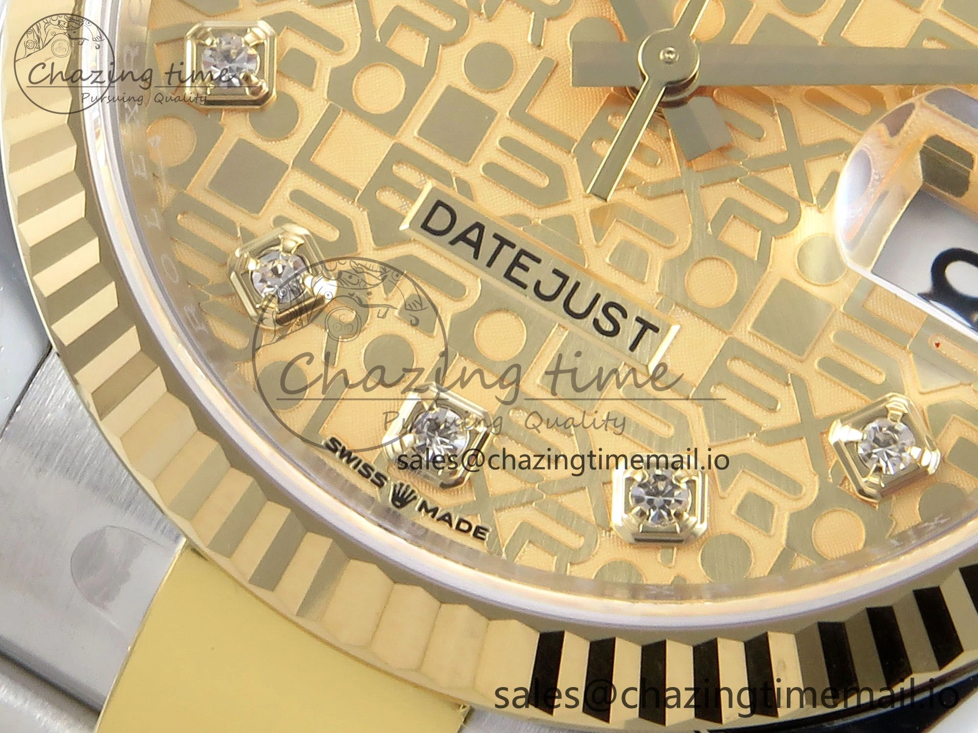 DateJust 36 126233 EWEF Best Edition YG Pattern Diamonds Dial on SS YG Oyster Bracelet A3235
