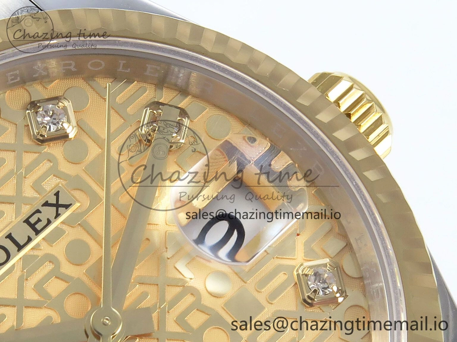 DateJust 36 126233 EWEF Best Edition YG Pattern Diamonds Dial on SS YG Oyster Bracelet A3235