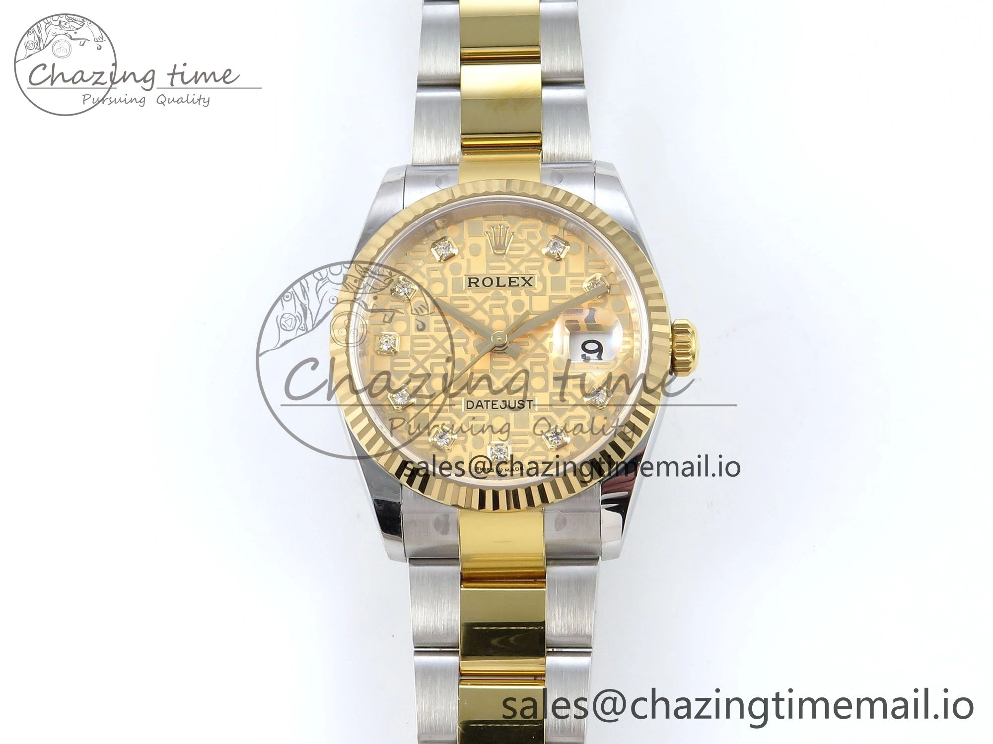 DateJust 36 126233 EWEF Best Edition YG Pattern Diamonds Dial on SS YG Oyster Bracelet A3235
