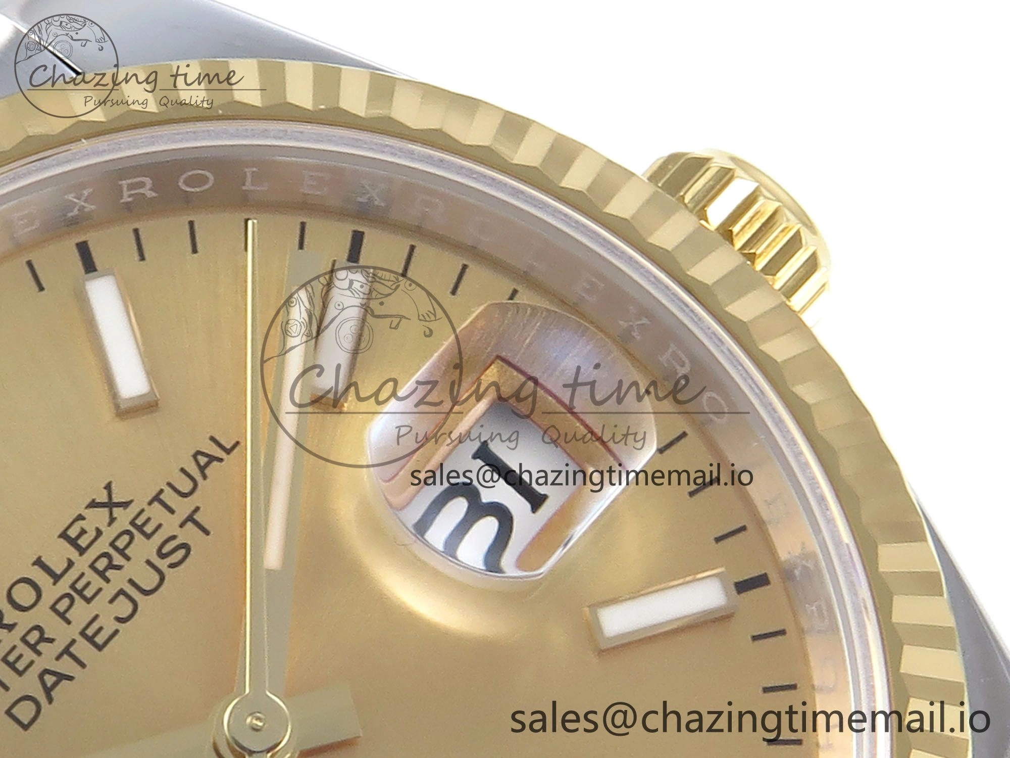 DateJust 36 126233 EWEF Best Edition YG Stick Dial on SS YG Jubilee Bracelet A3235