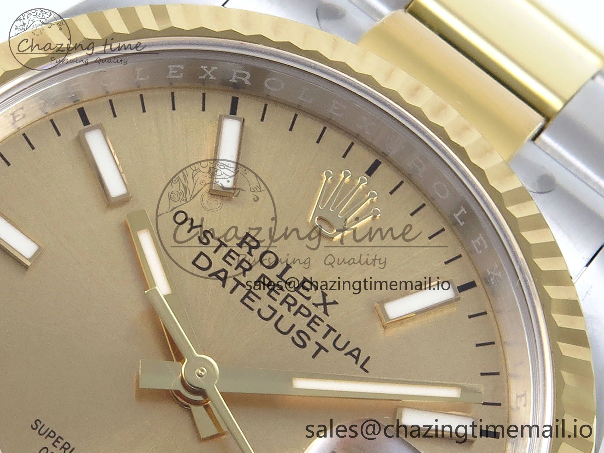 DateJust 36 126233 EWEF Best Edition YG Stick Dial on SS YG Oyster Bracelet A3235