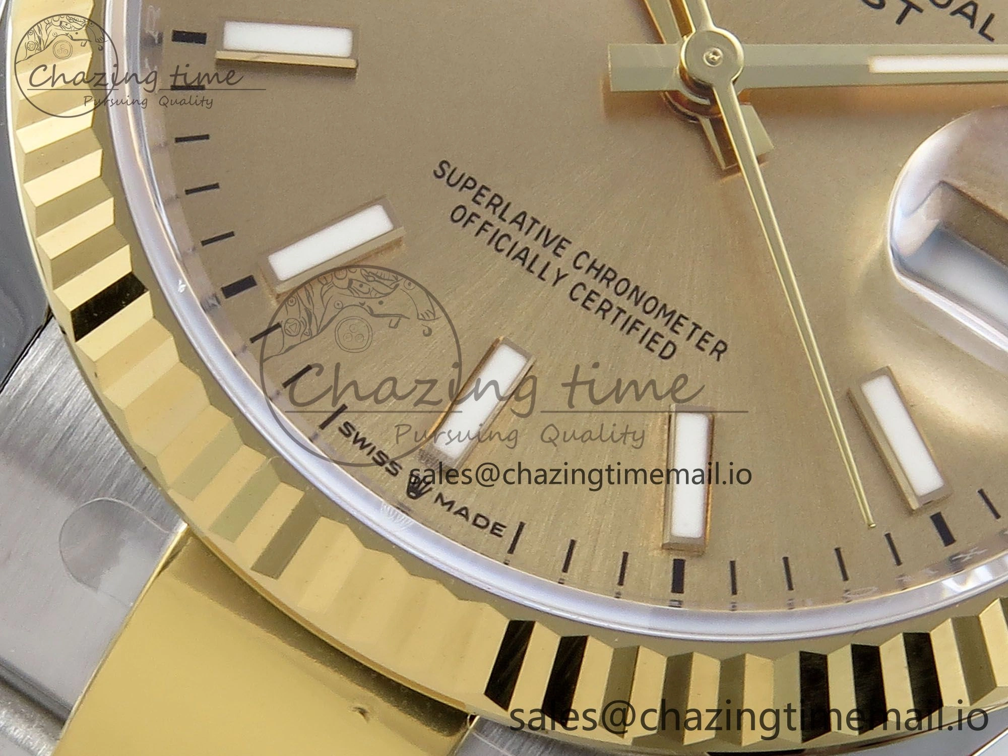 DateJust 36 126233 EWEF Best Edition YG Stick Dial on SS YG Oyster Bracelet A3235